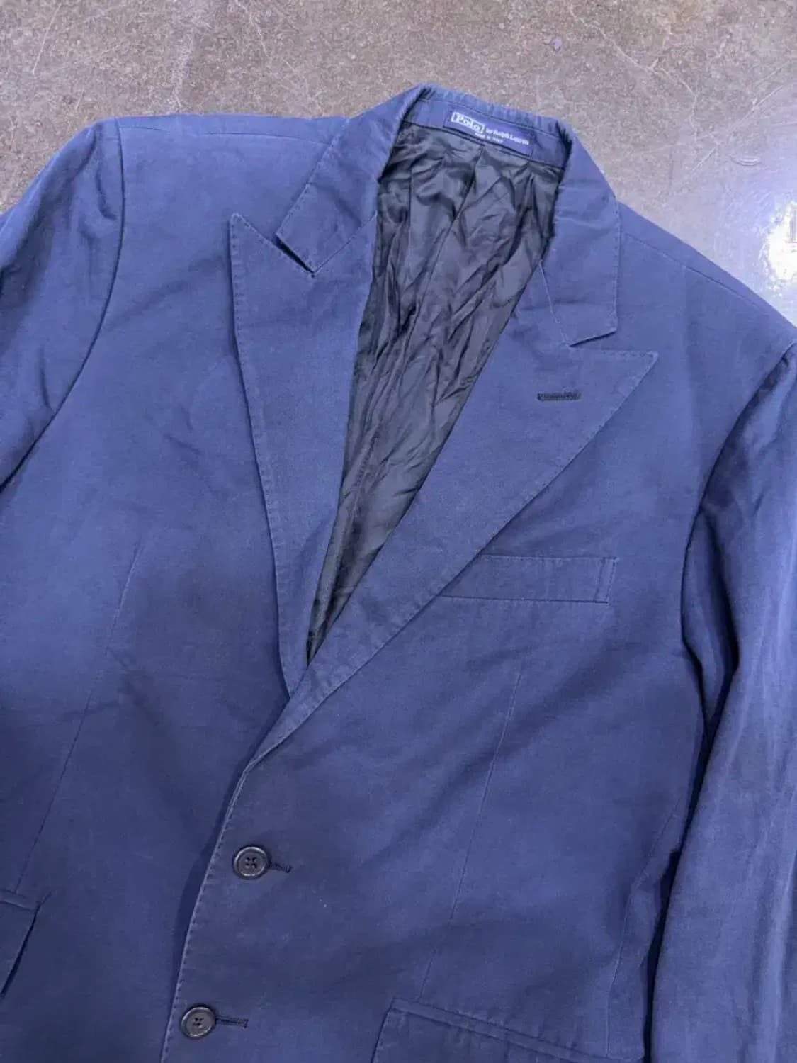 폴로 랄프로렌 캐쥬얼 피크드 라펠 네이비 블레이저 자켓 42 상품이미지3