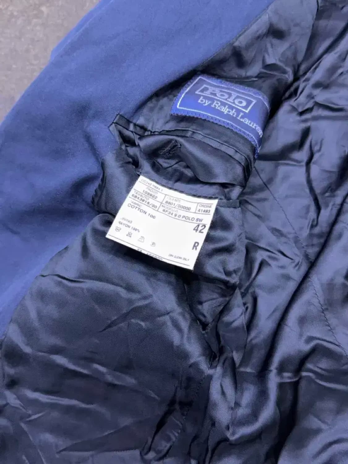 폴로 랄프로렌 캐쥬얼 피크드 라펠 네이비 블레이저 자켓 42 상품이미지9