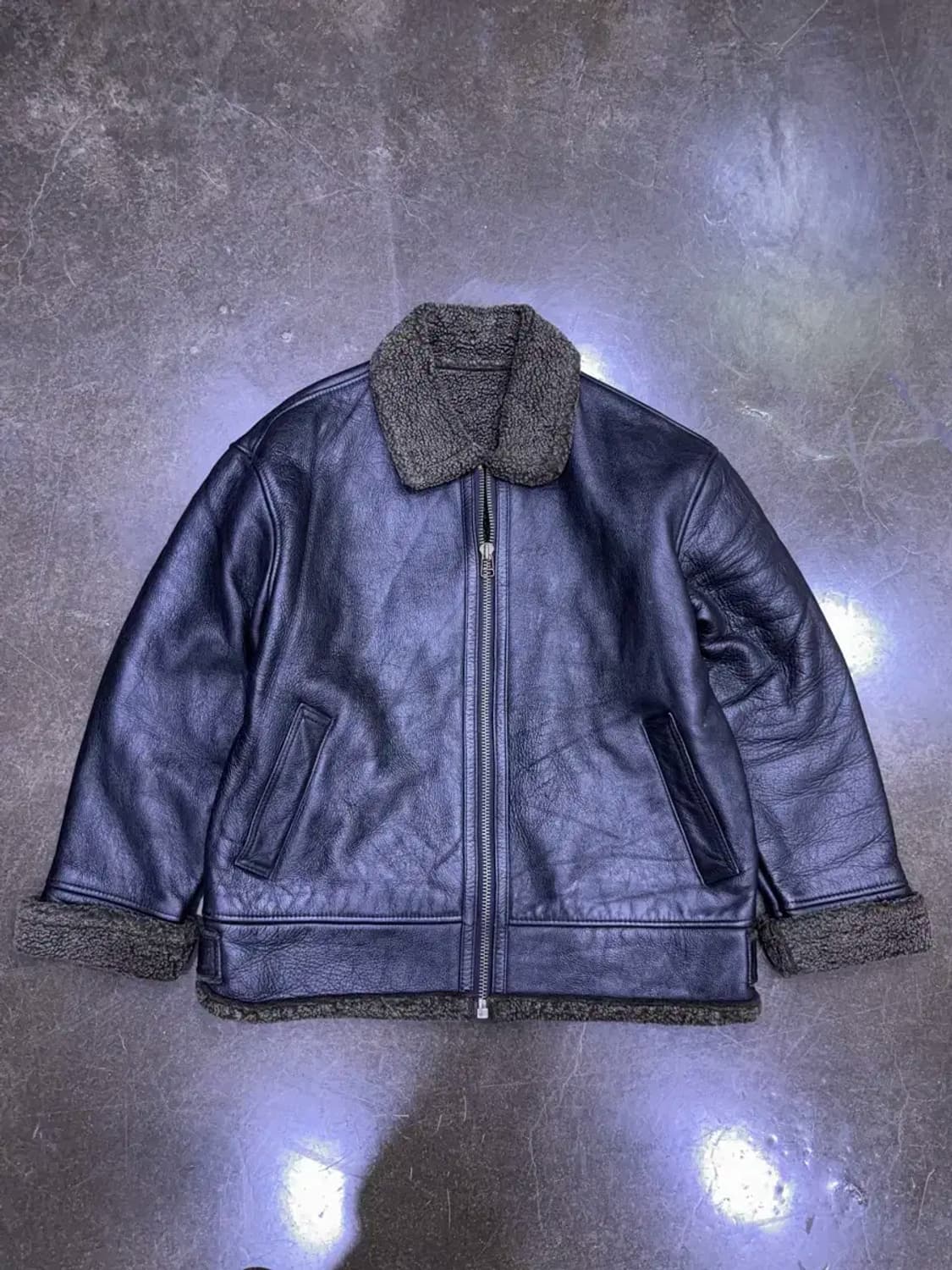 SD 빈티지 양가죽 무스탕 자켓 블랙 L 상품이미지1