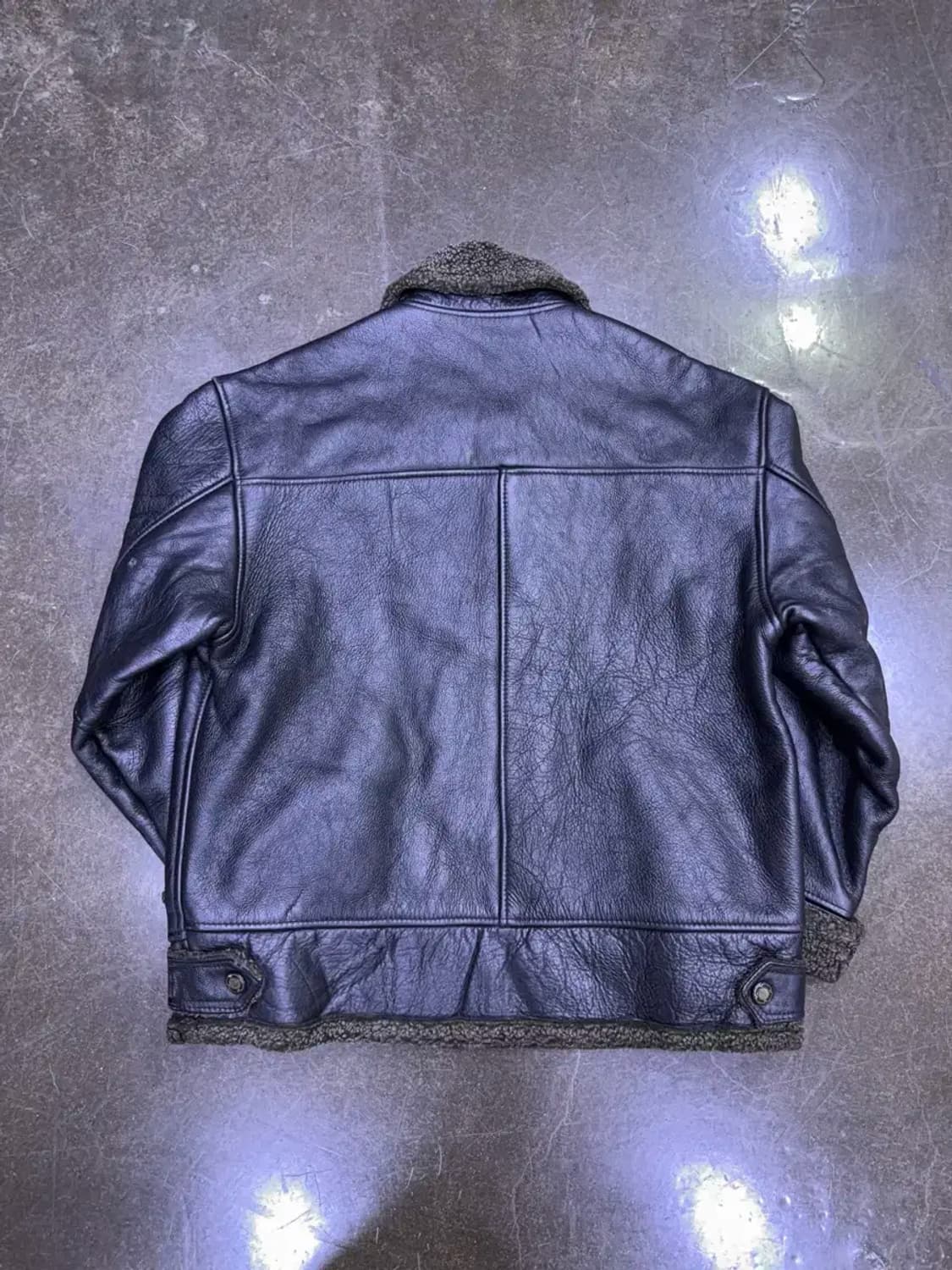 SD 빈티지 양가죽 무스탕 자켓 블랙 L 상품이미지2