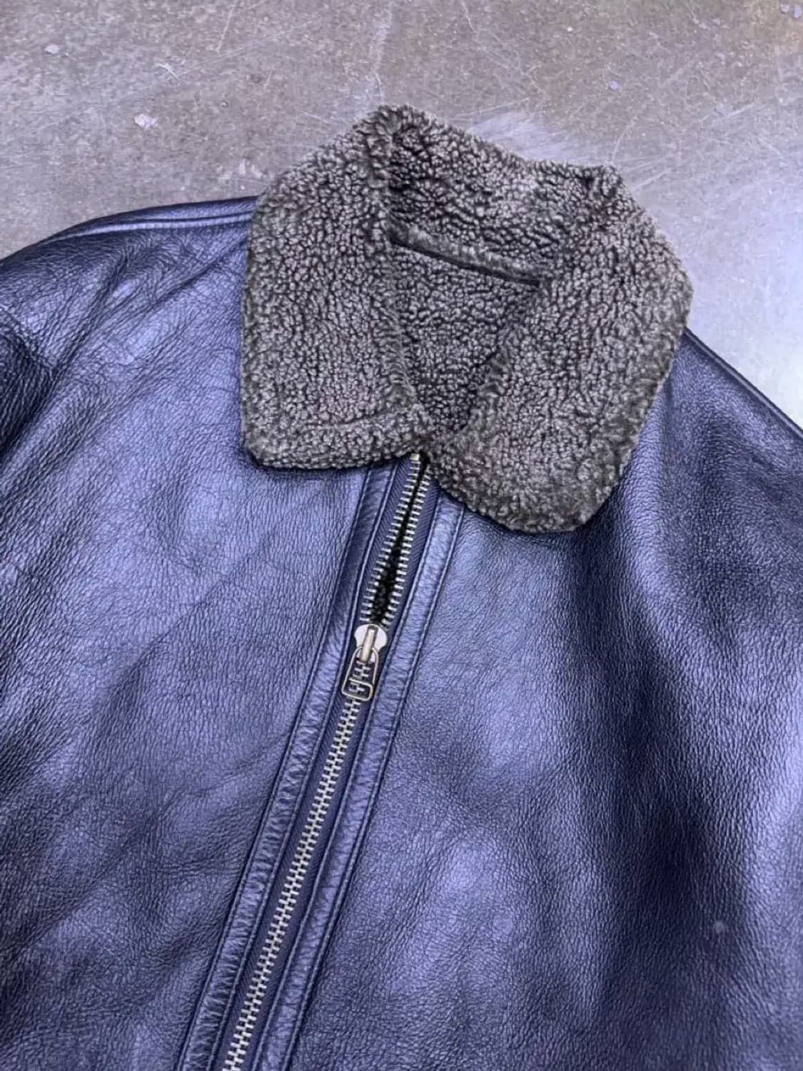 SD 빈티지 양가죽 무스탕 자켓 블랙 L 상품이미지3