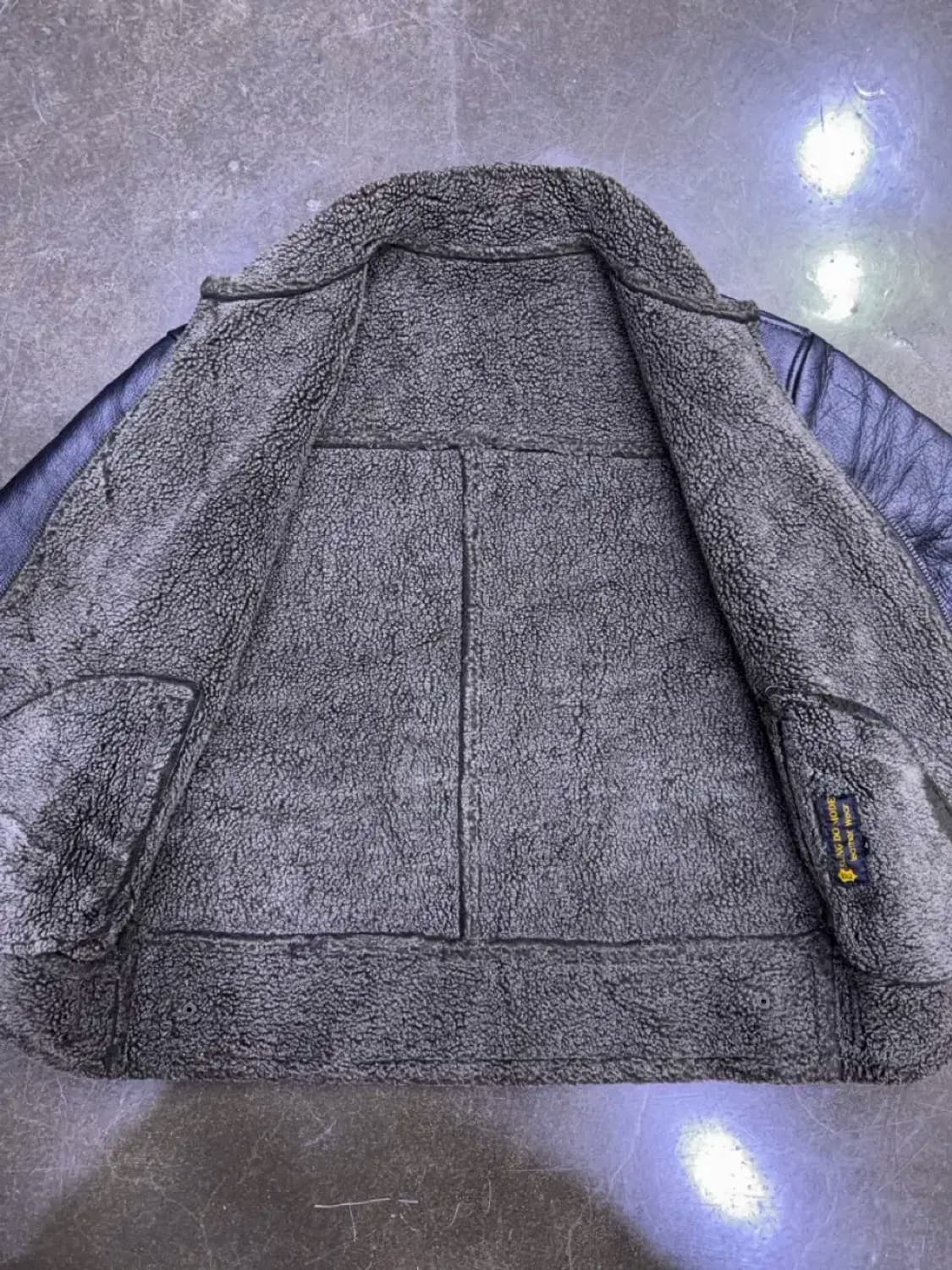 SD 빈티지 양가죽 무스탕 자켓 블랙 L 상품이미지7