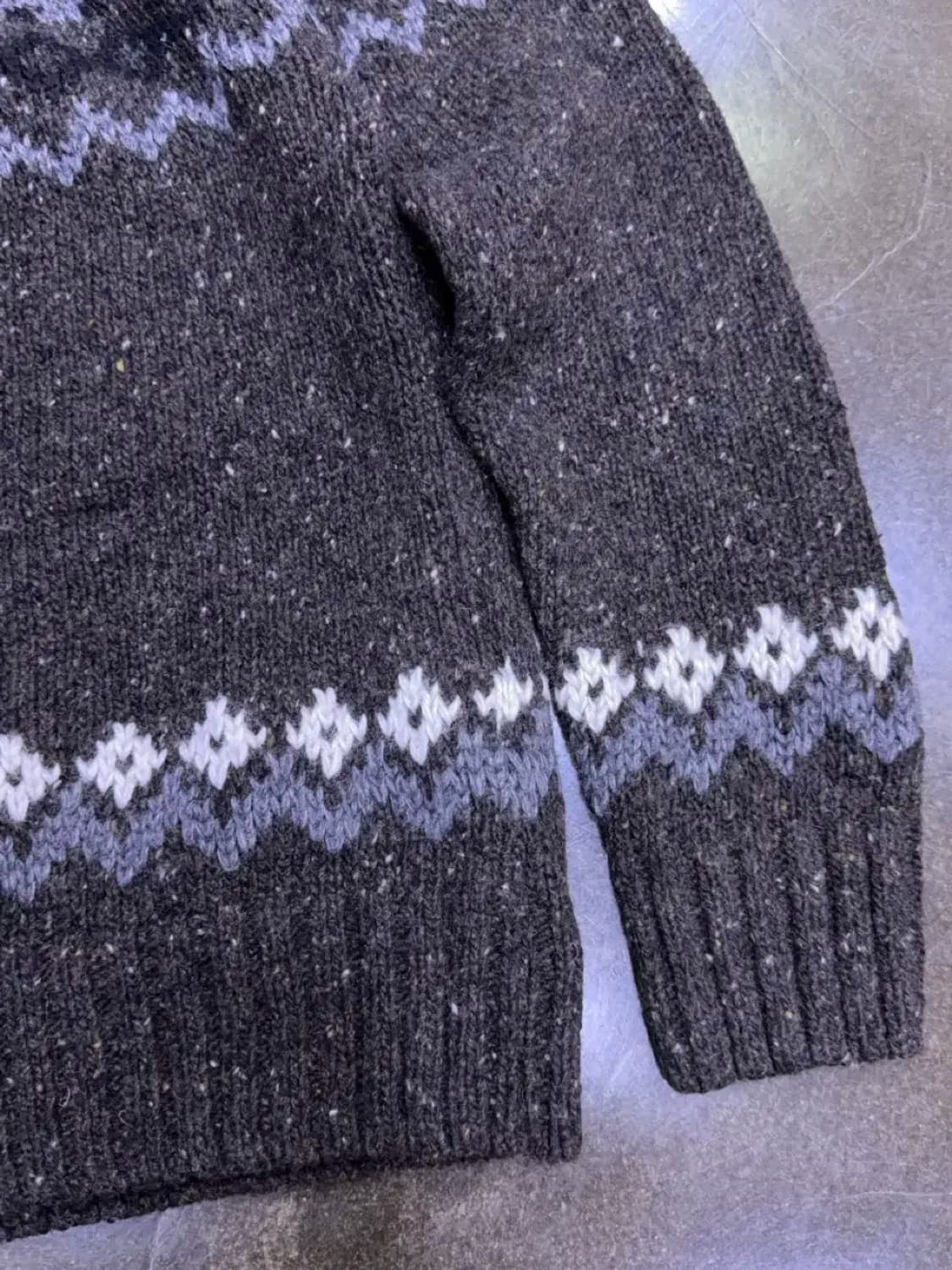 자라 울 라운드 노르딕 패턴 니트 스웨터 M 상품이미지5