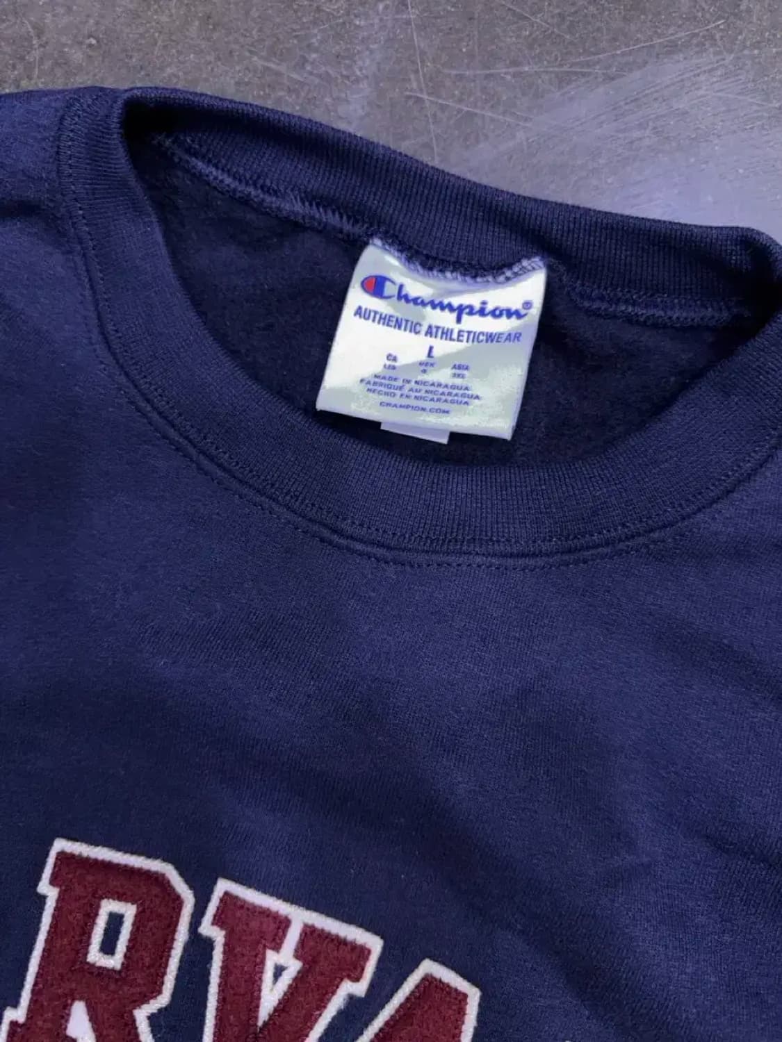 챔피온 하버드 대학교 패치 자수 맨투맨 스웻셔츠 네이비 L 상품이미지5