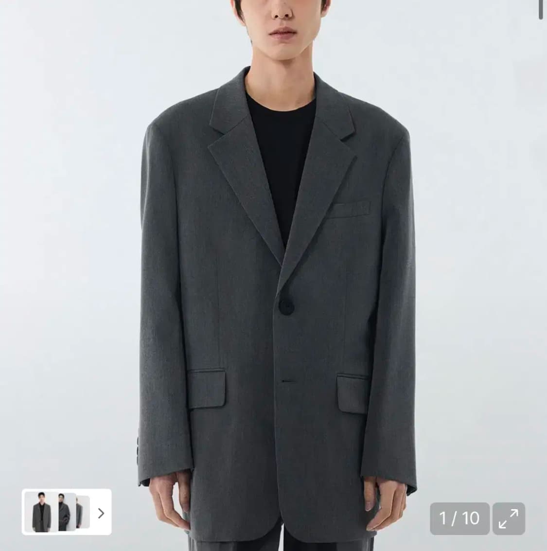 무신사스탠다드 대디 숄더 오버사이즈 블레이저 미디엄 그레이 L 상품이미지1