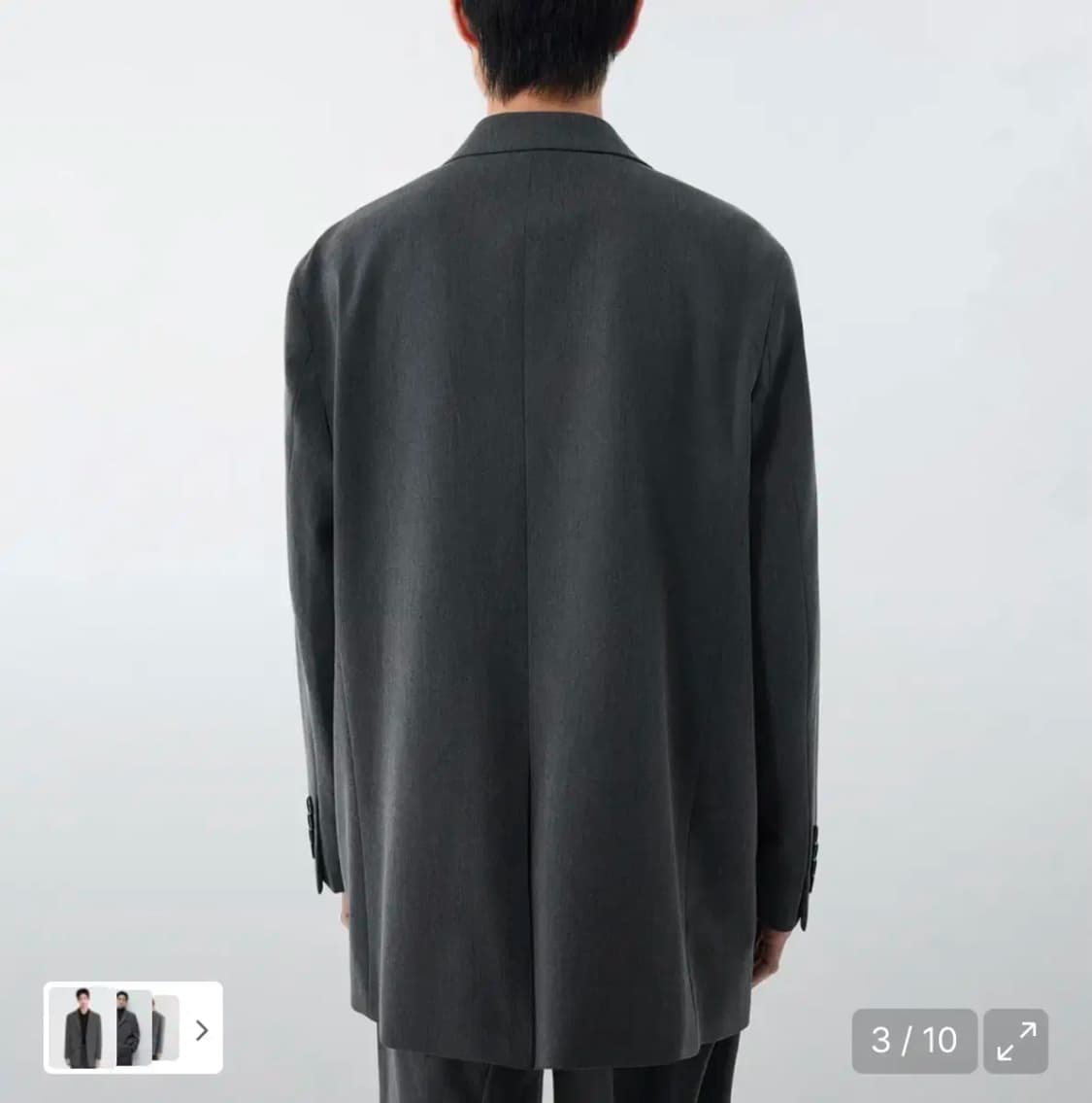 무신사스탠다드 대디 숄더 오버사이즈 블레이저 미디엄 그레이 L 상품이미지2