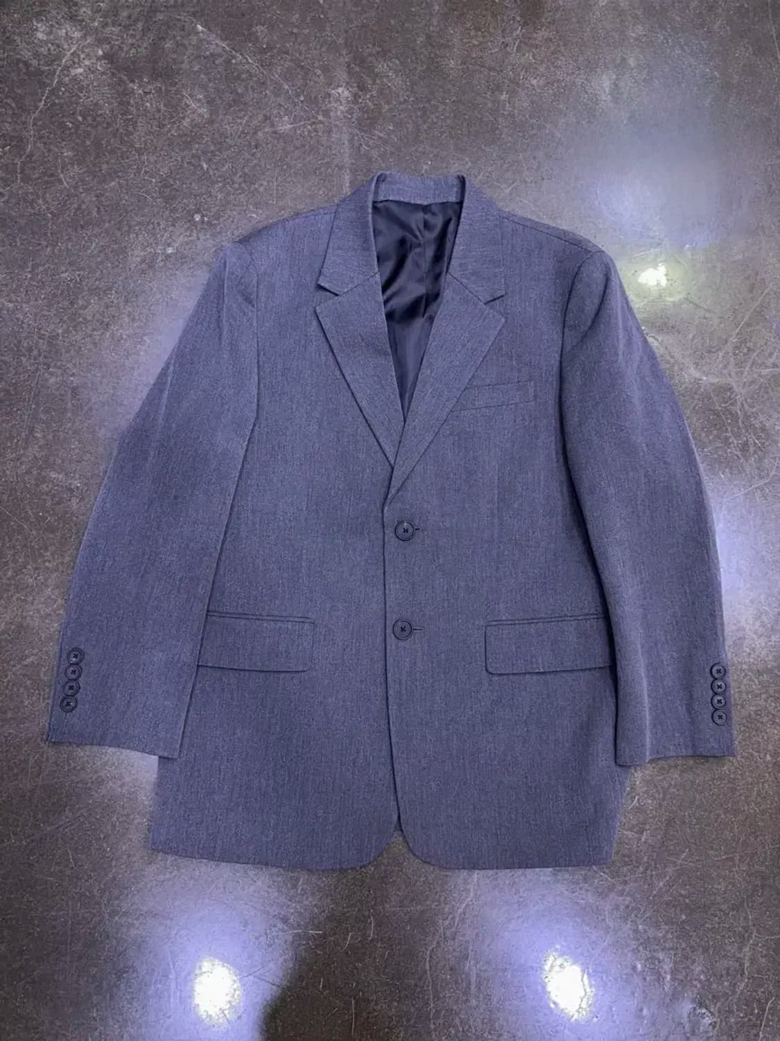 무신사스탠다드 대디 숄더 오버사이즈 블레이저 미디엄 그레이 L 상품이미지4