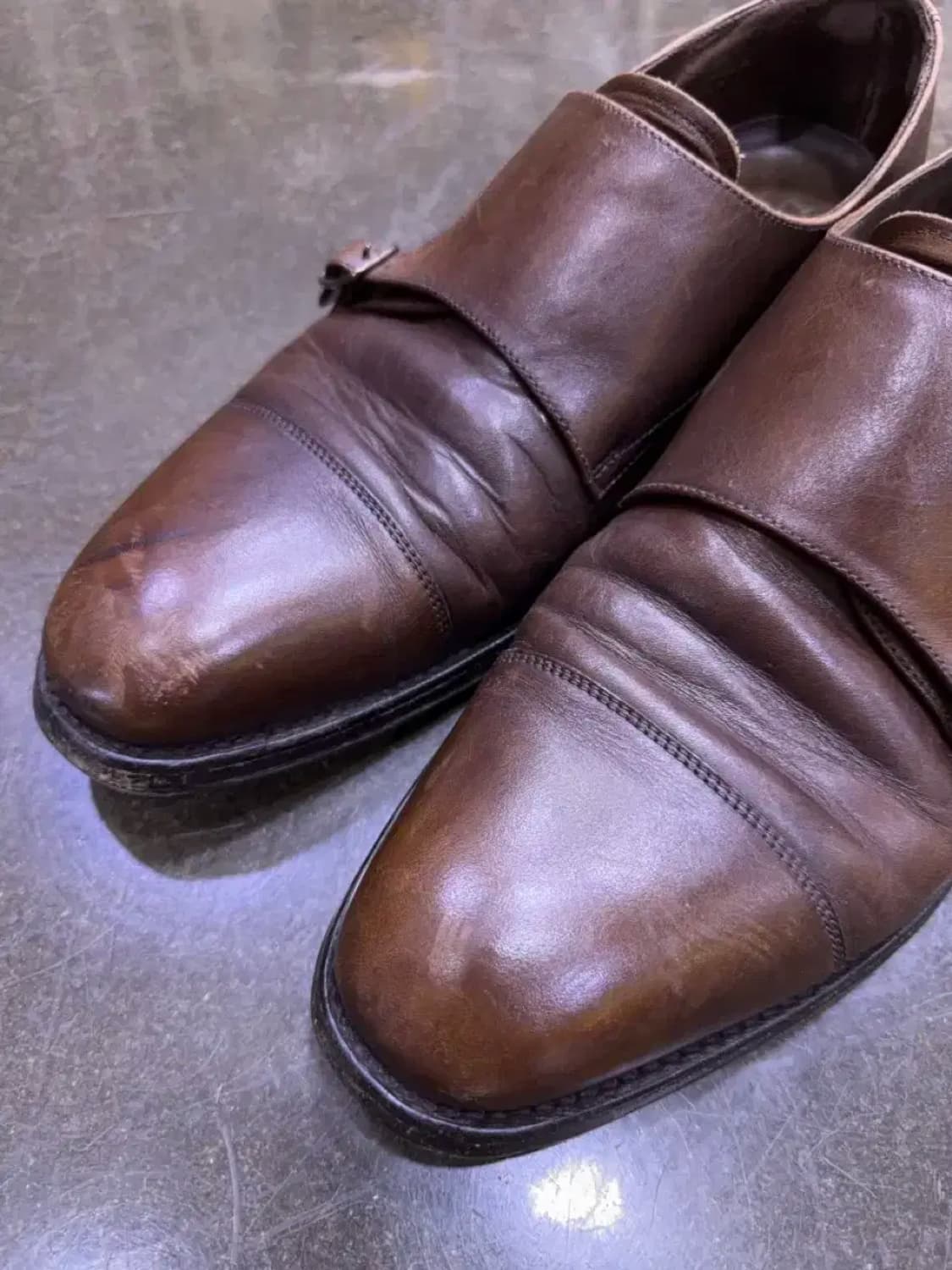 로크 더블 몽크 스트랩 구두 슈즈 브라운 280 상품이미지3