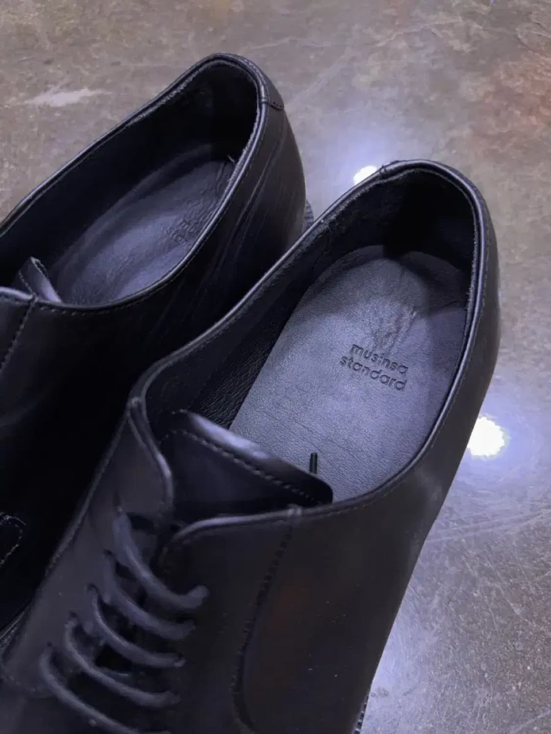 무신사스탠다드 플레인 더비 슈즈 구두 블랙 270 상품이미지6