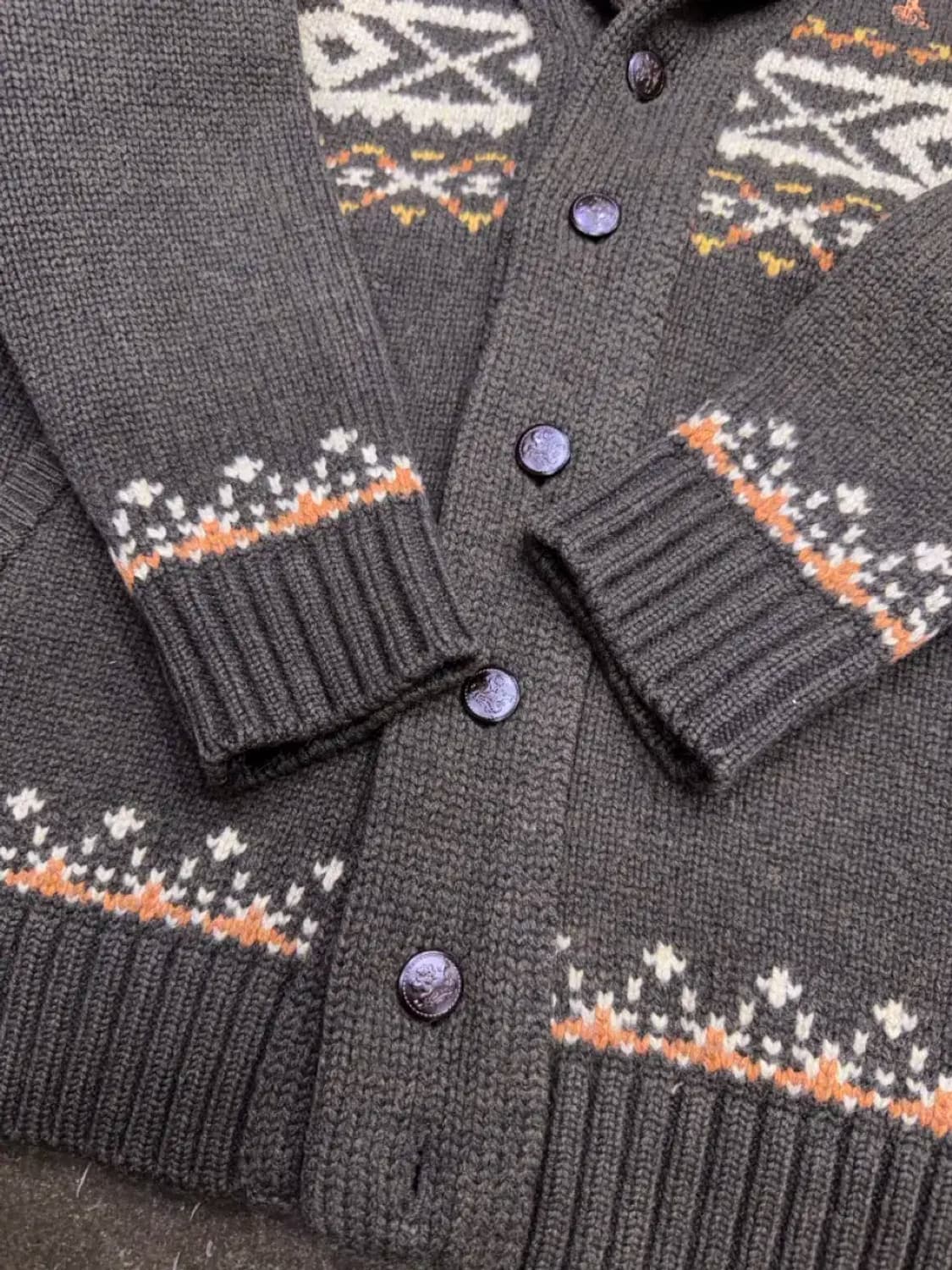 빈폴 숄카라 아즈텍 패턴 니트 헤비 울 가디건 100 상품이미지5