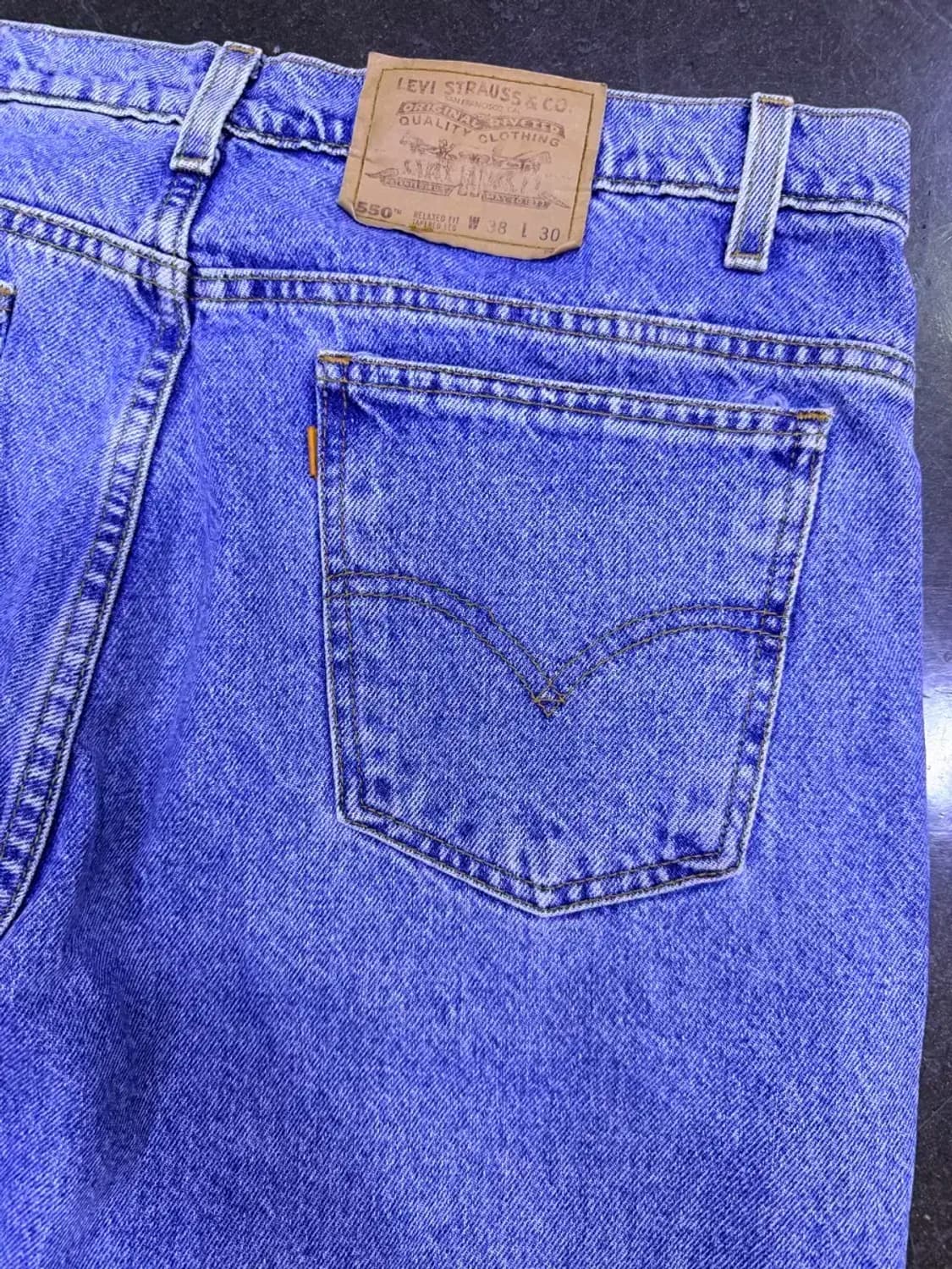 리바이스 550 90's 릴렉스핏 테이퍼드 레그 오렌지 R 데님팬츠 38 상품이미지7