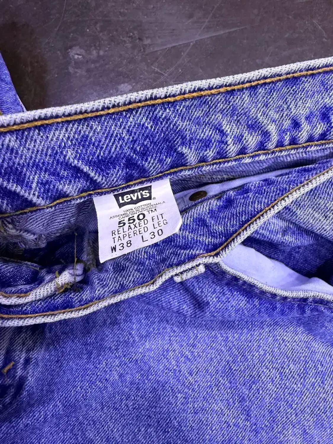 리바이스 550 90's 릴렉스핏 테이퍼드 레그 오렌지 R 데님팬츠 38 상품이미지9