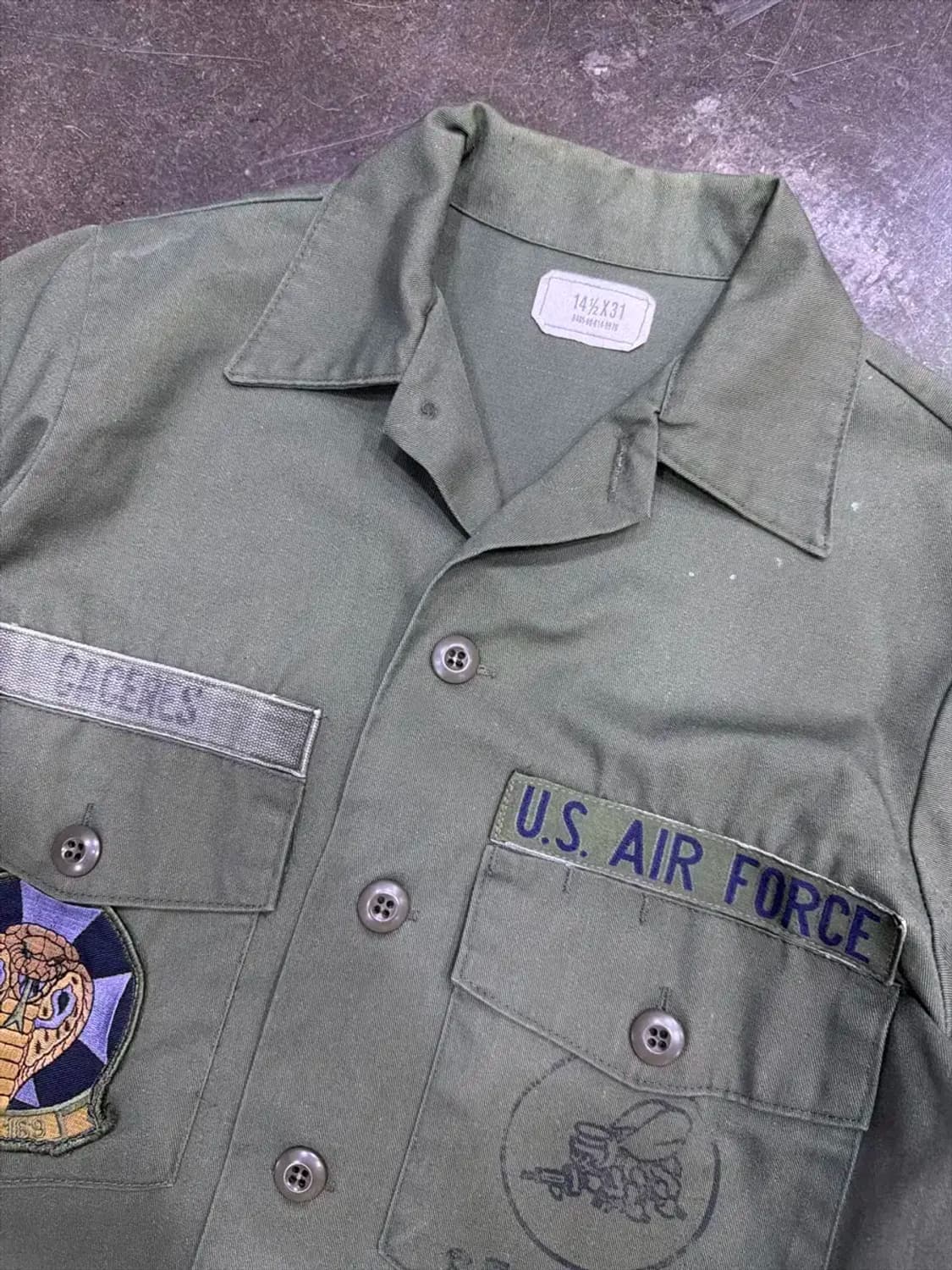 미공군 OG-507 유틸리티 패치 셔츠 Seebees 14.5 x31 상품이미지3