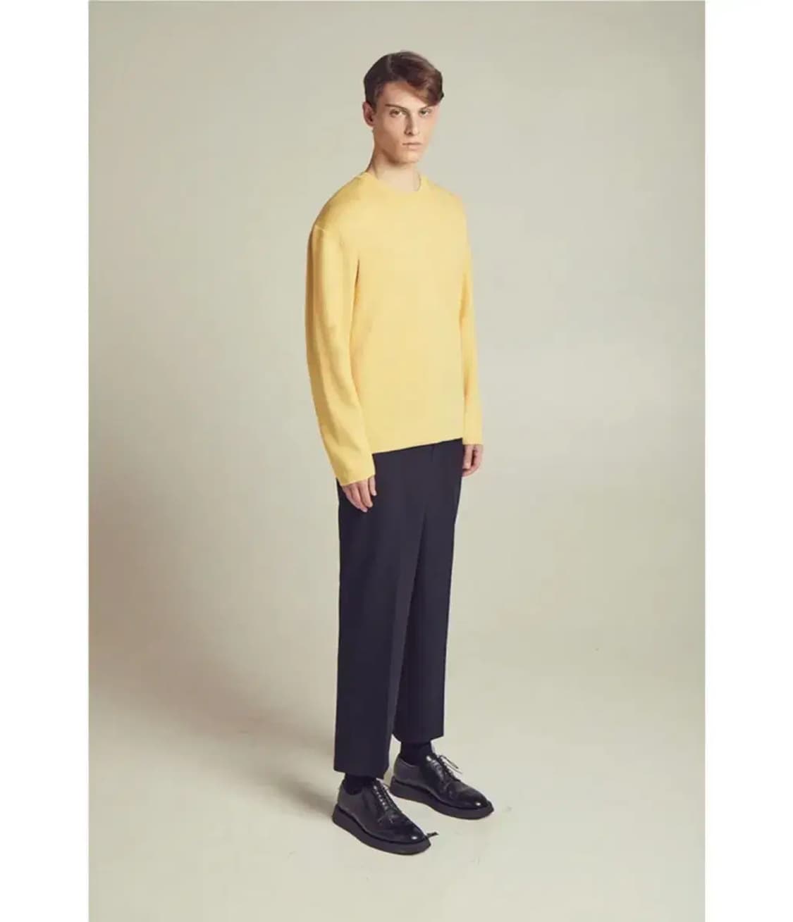 쿠어 탑필 울 라운드 니트 옐로우 M 상품이미지2