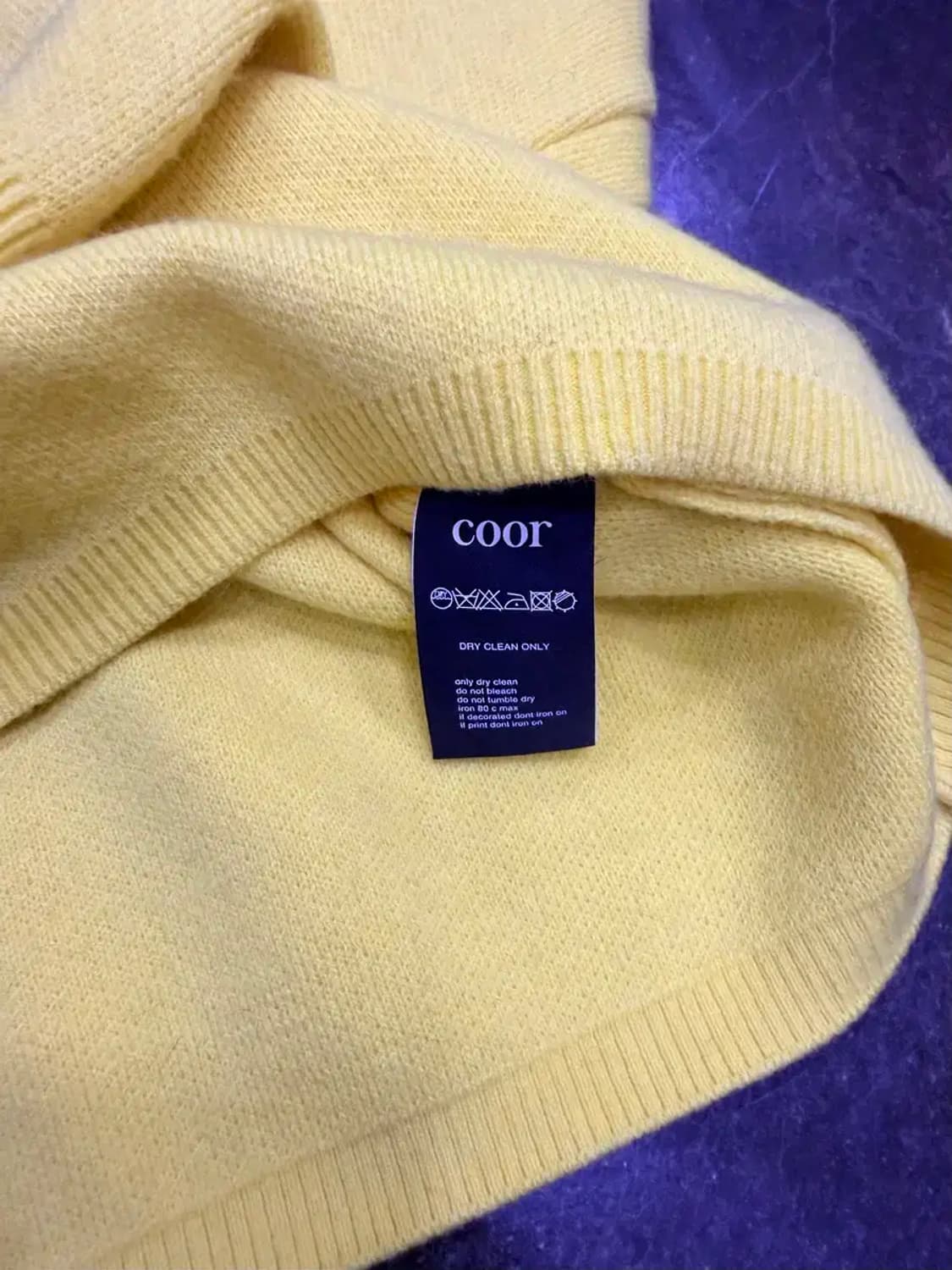 쿠어 탑필 울 라운드 니트 옐로우 M 상품이미지8