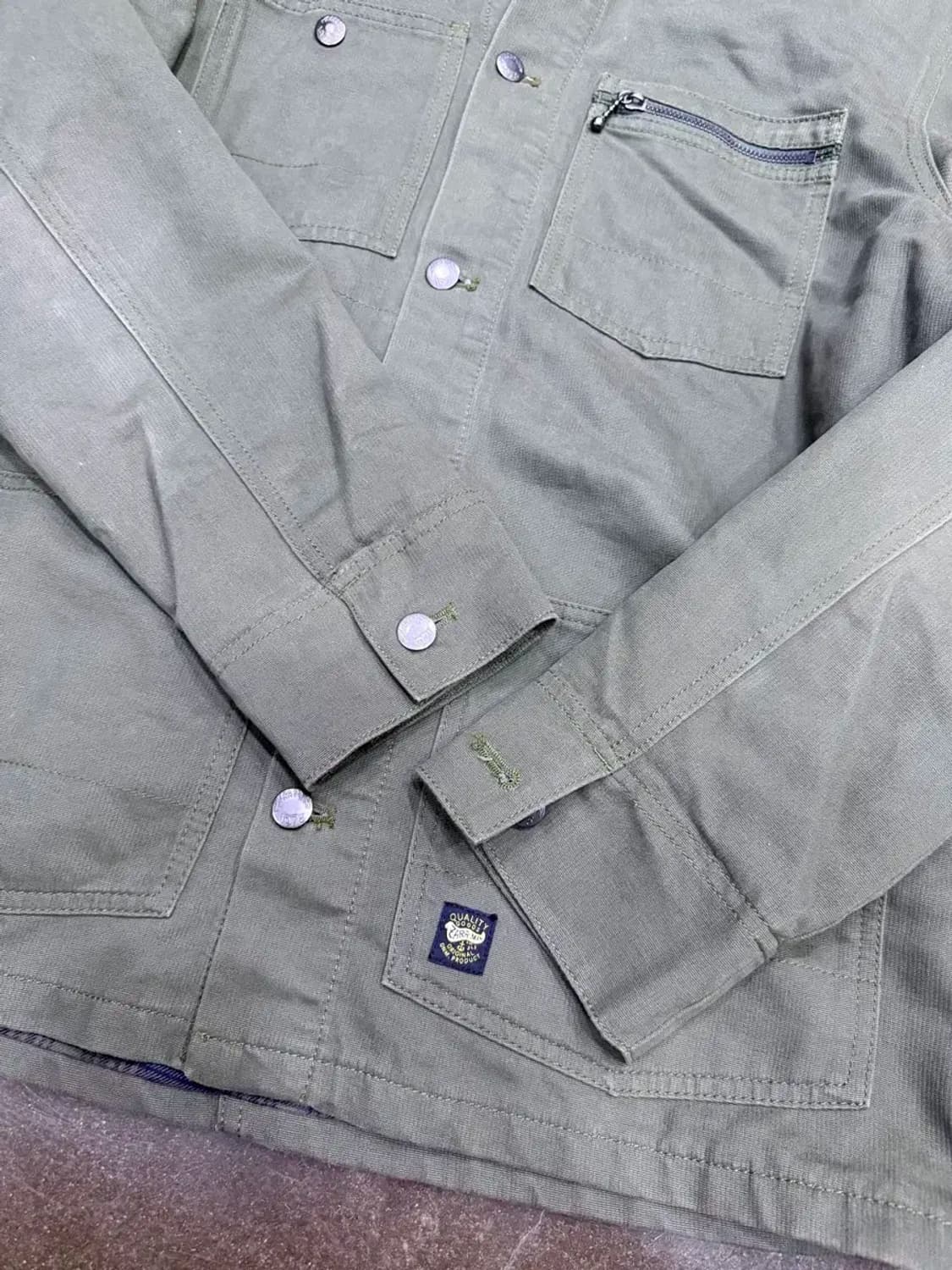 자라 코듀로이 카라 초어 워크자켓 올리브 L 상품이미지6