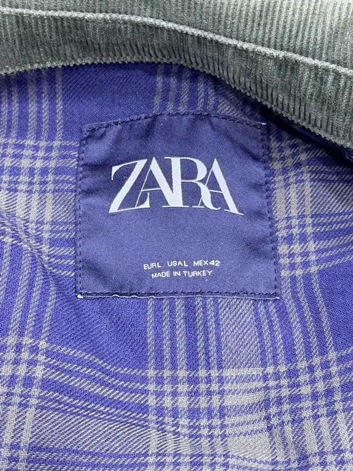 자라 코듀로이 카라 초어 워크자켓 올리브 L 상품이미지8