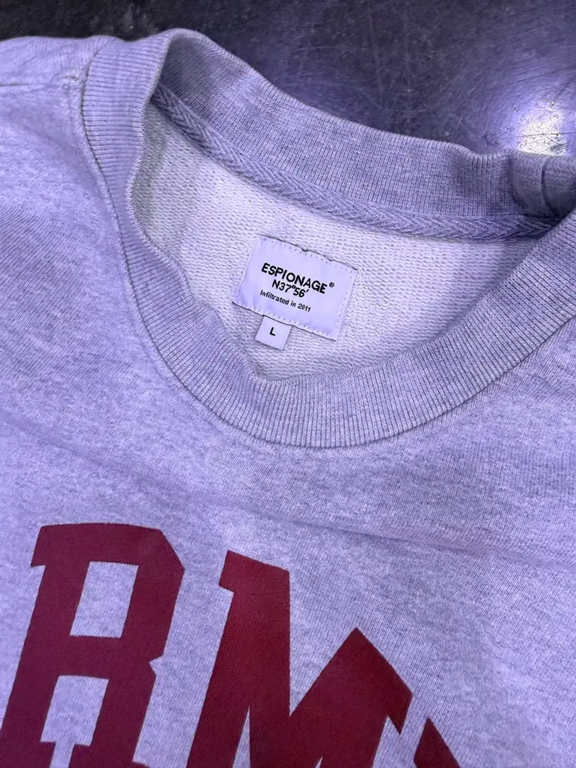 에스피오나지 ARMY 스위밍 맨투맨 스웻셔츠 그레이 L 상품이미지4