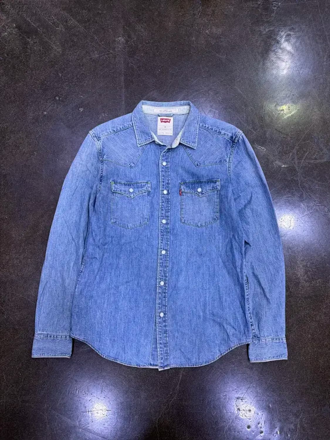 리바이스 빈티지 워싱 웨스턴 데님셔츠 남방 슬림핏 M 상품이미지1
