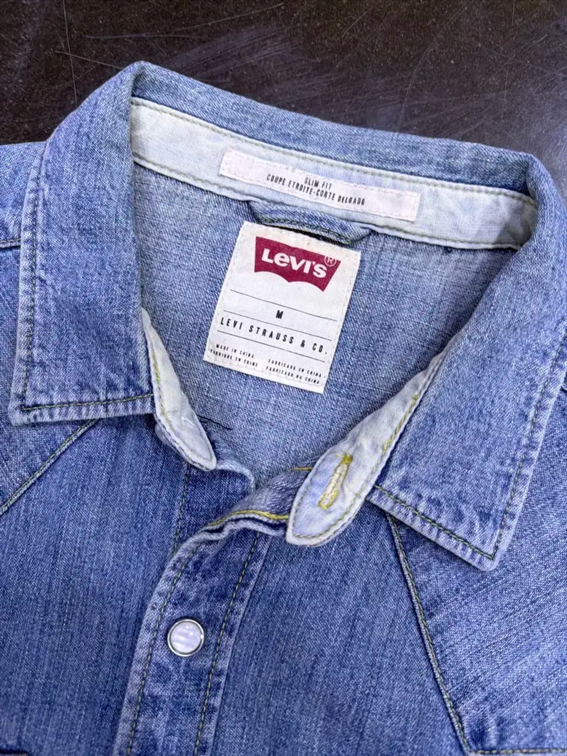 리바이스 빈티지 워싱 웨스턴 데님셔츠 남방 슬림핏 M 상품이미지4