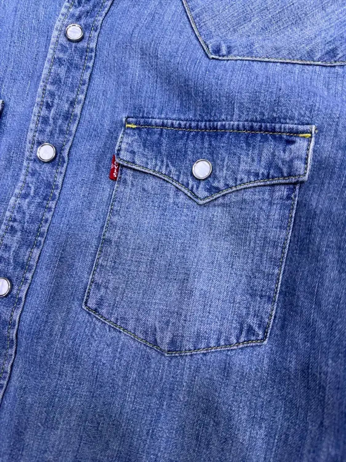 리바이스 빈티지 워싱 웨스턴 데님셔츠 남방 슬림핏 M 상품이미지6