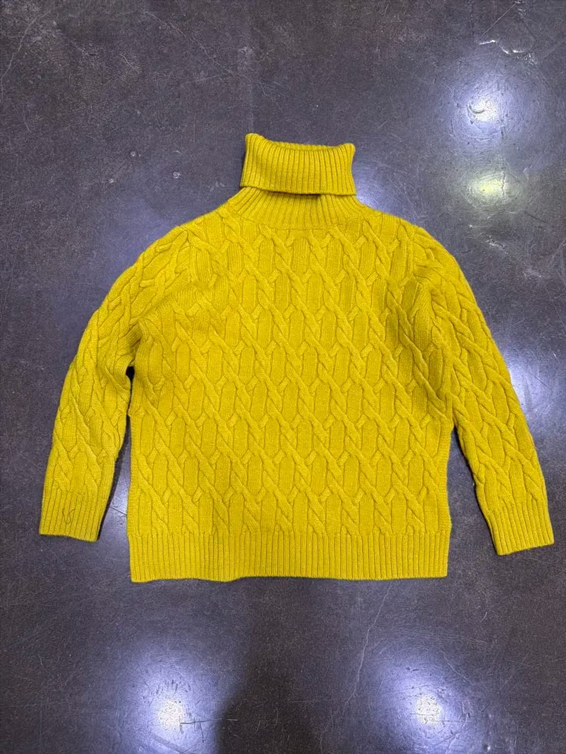 COS 코스 100% 울 터틀넥 스웨터 사이드 절개 케이블 니트 S 상품이미지1