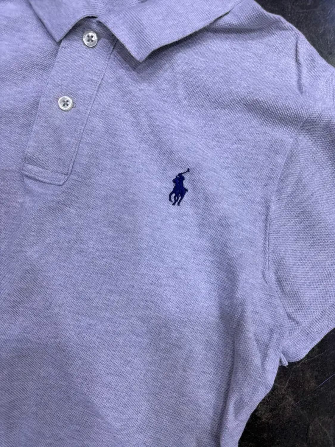 폴로 랄프로렌 스키니핏 피케 반팔 카라티 그레이 L 상품이미지4