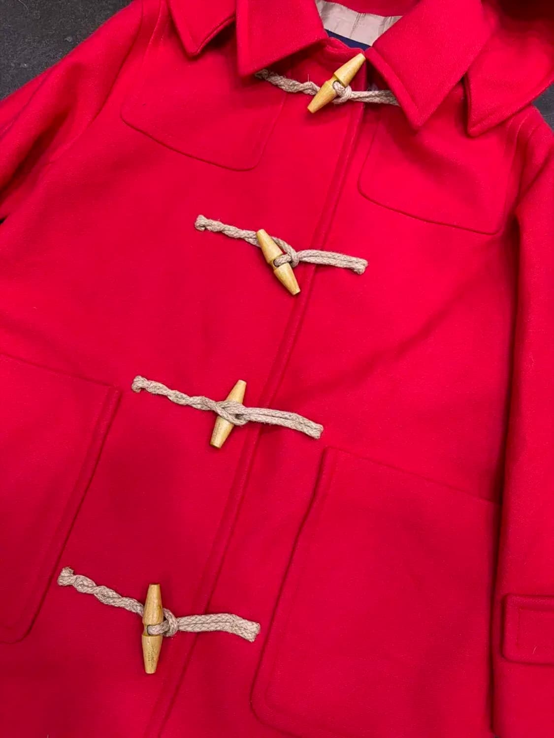 빈폴 레이디스 솔리드 롱 더플코트 떡볶이 코트 레드 90 상품이미지6