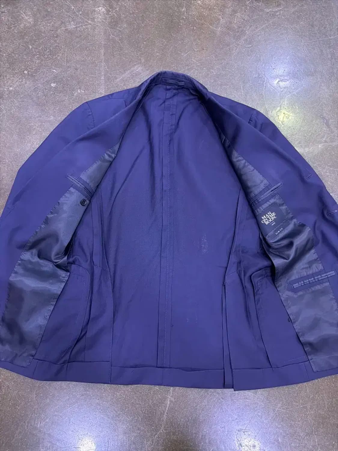 맨온더분 슬림 블레이저 싱글 자켓 네이비 46 상품이미지6