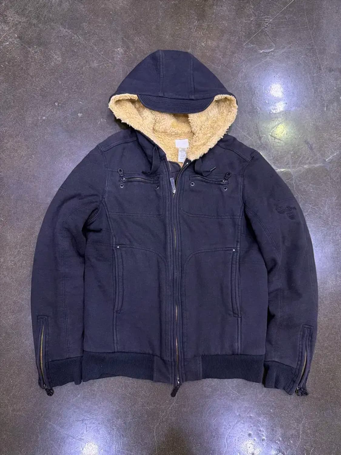 디젤 투웨이 쉐르파 퍼 후드 집업 자켓 XL 상품이미지1