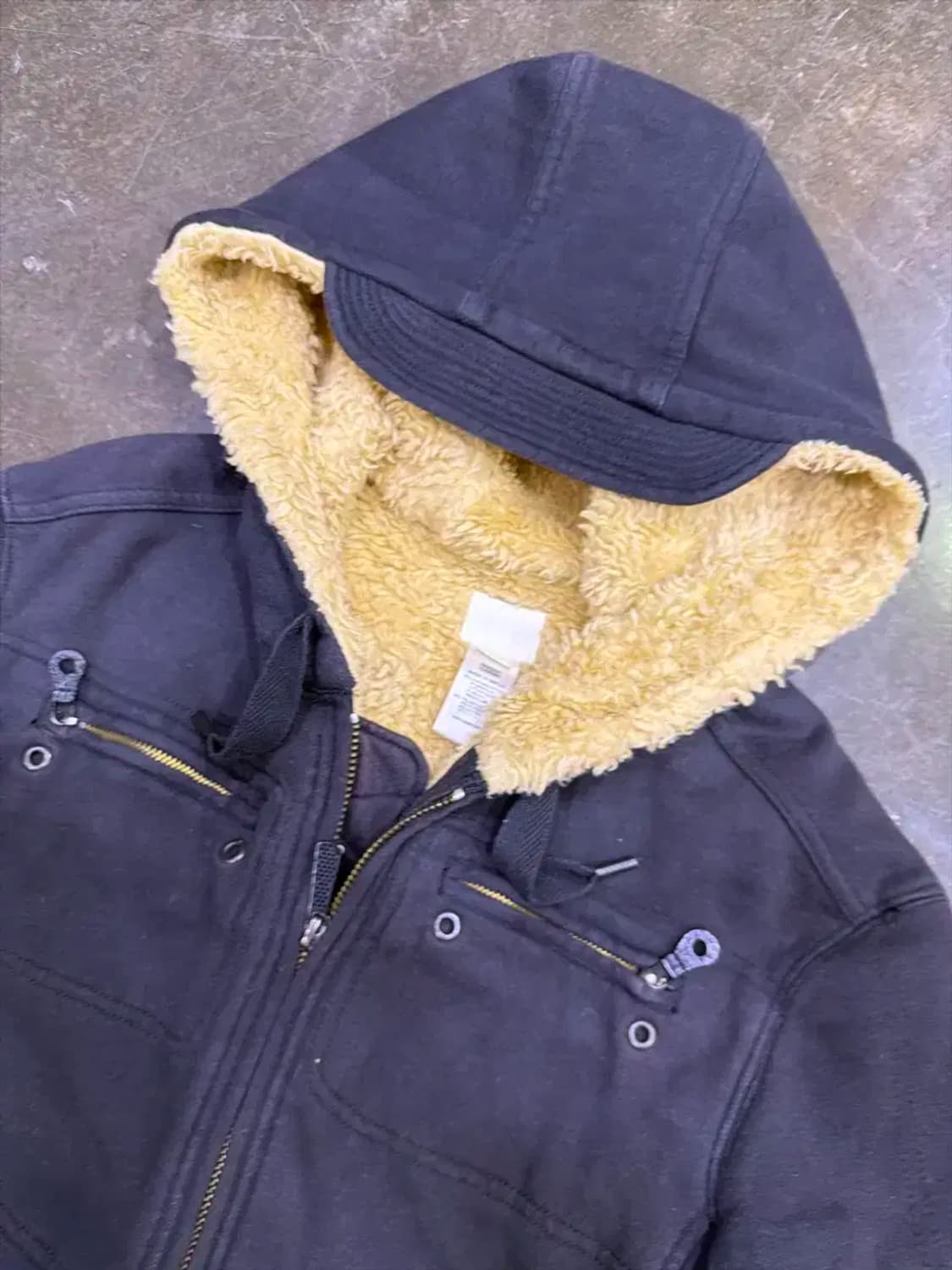 디젤 투웨이 쉐르파 퍼 후드 집업 자켓 XL 상품이미지3