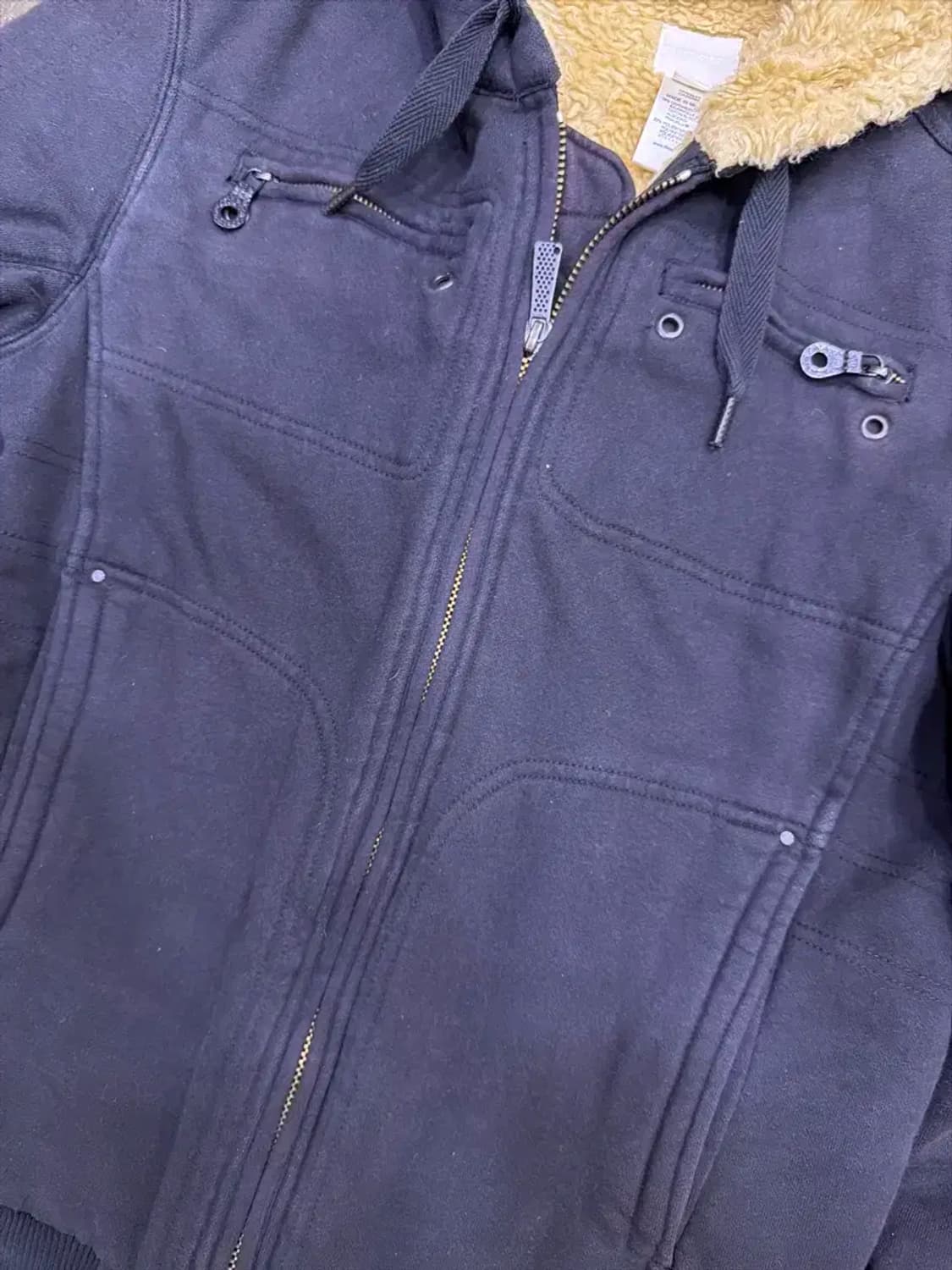 디젤 투웨이 쉐르파 퍼 후드 집업 자켓 XL 상품이미지4