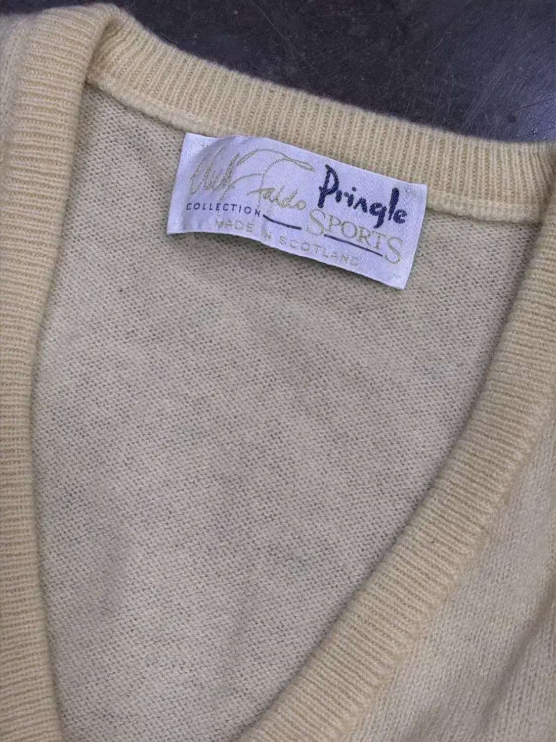 프링글 스포츠 80's 램스울 V넥 골프 니트 크림 XL 상품이미지7