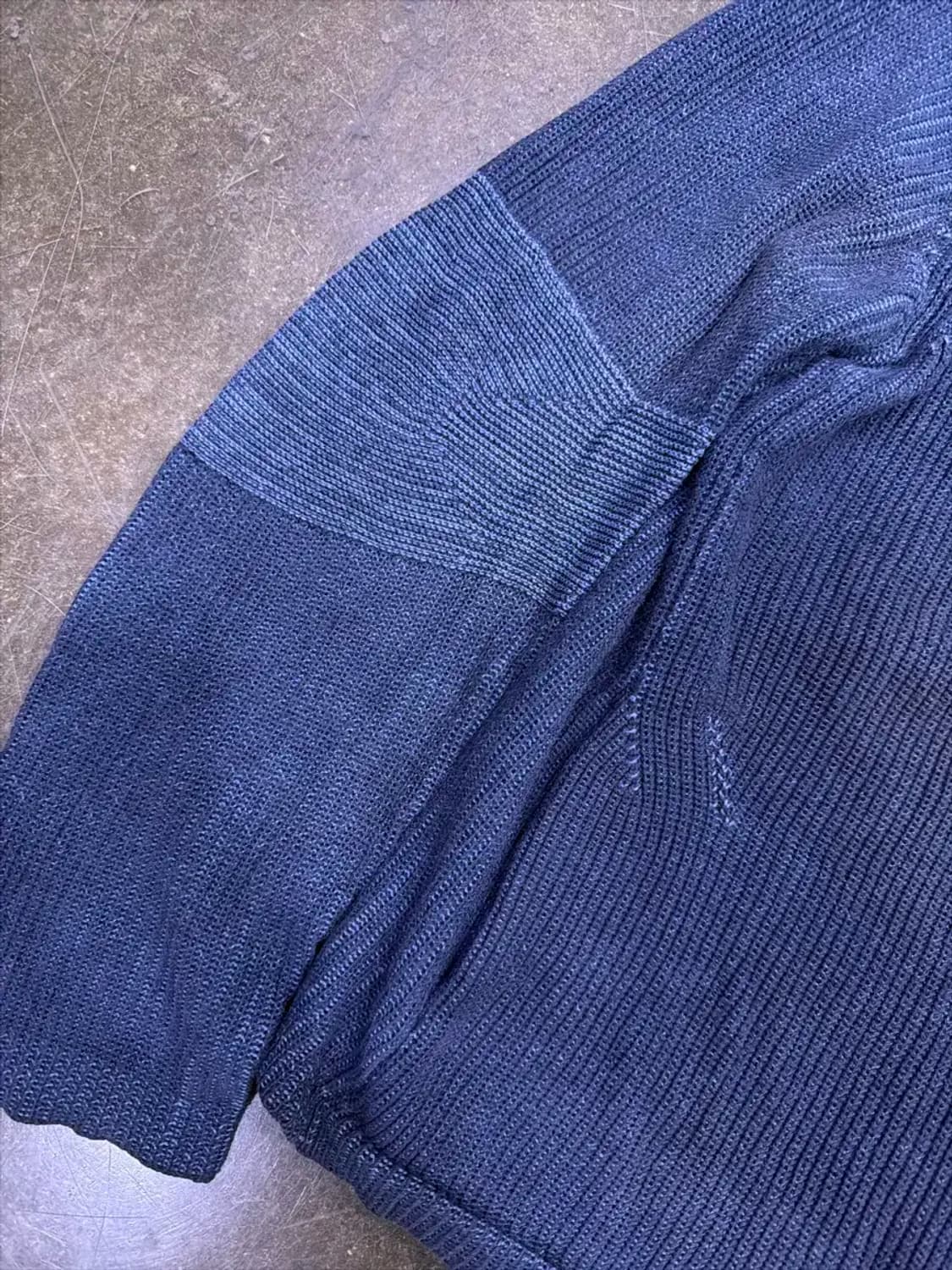 아르마니 익스체인지 배색 니트 스웨터 네이비 집업 자켓 L 상품이미지5