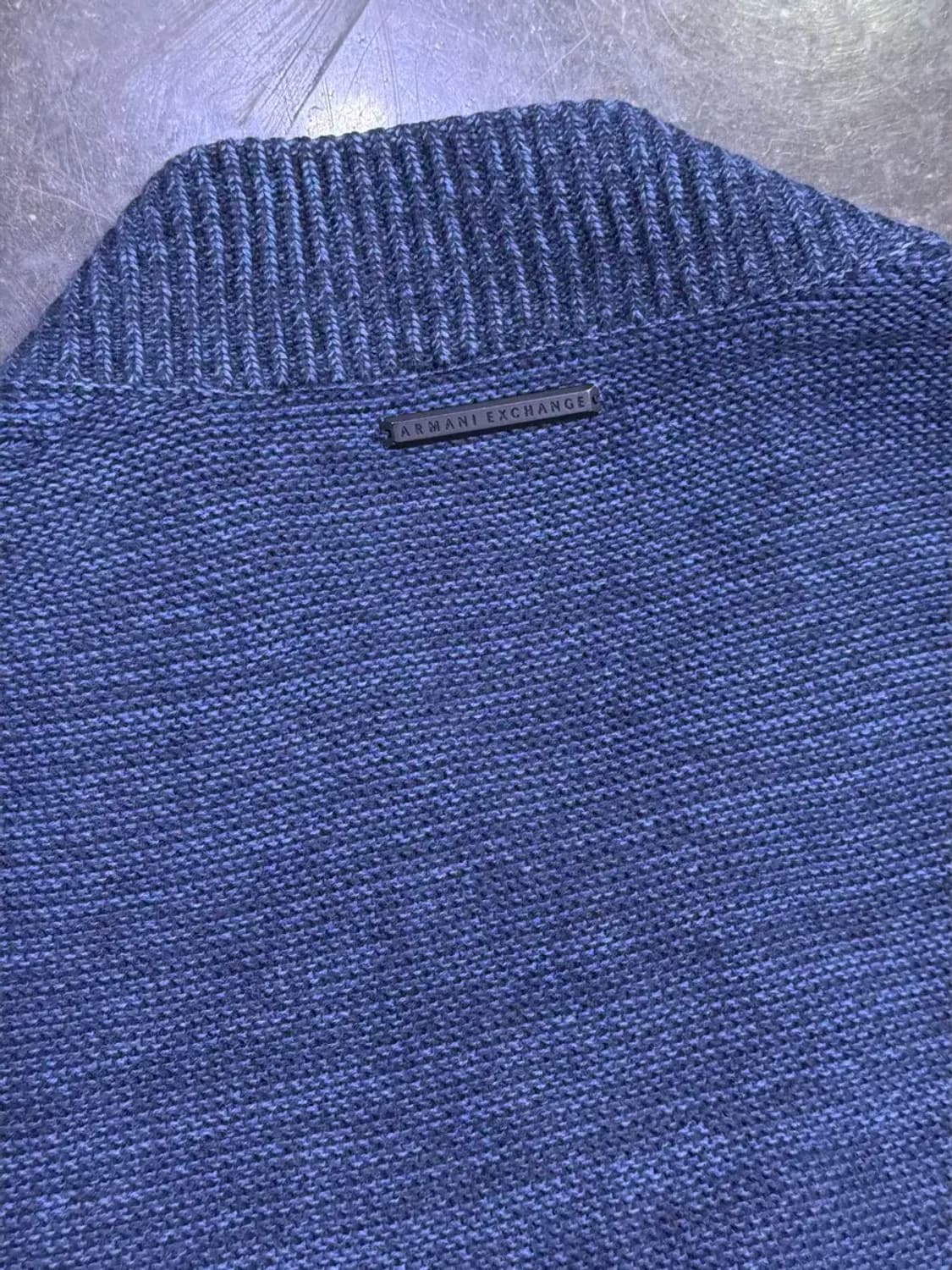 아르마니 익스체인지 배색 니트 스웨터 네이비 집업 자켓 L 상품이미지6