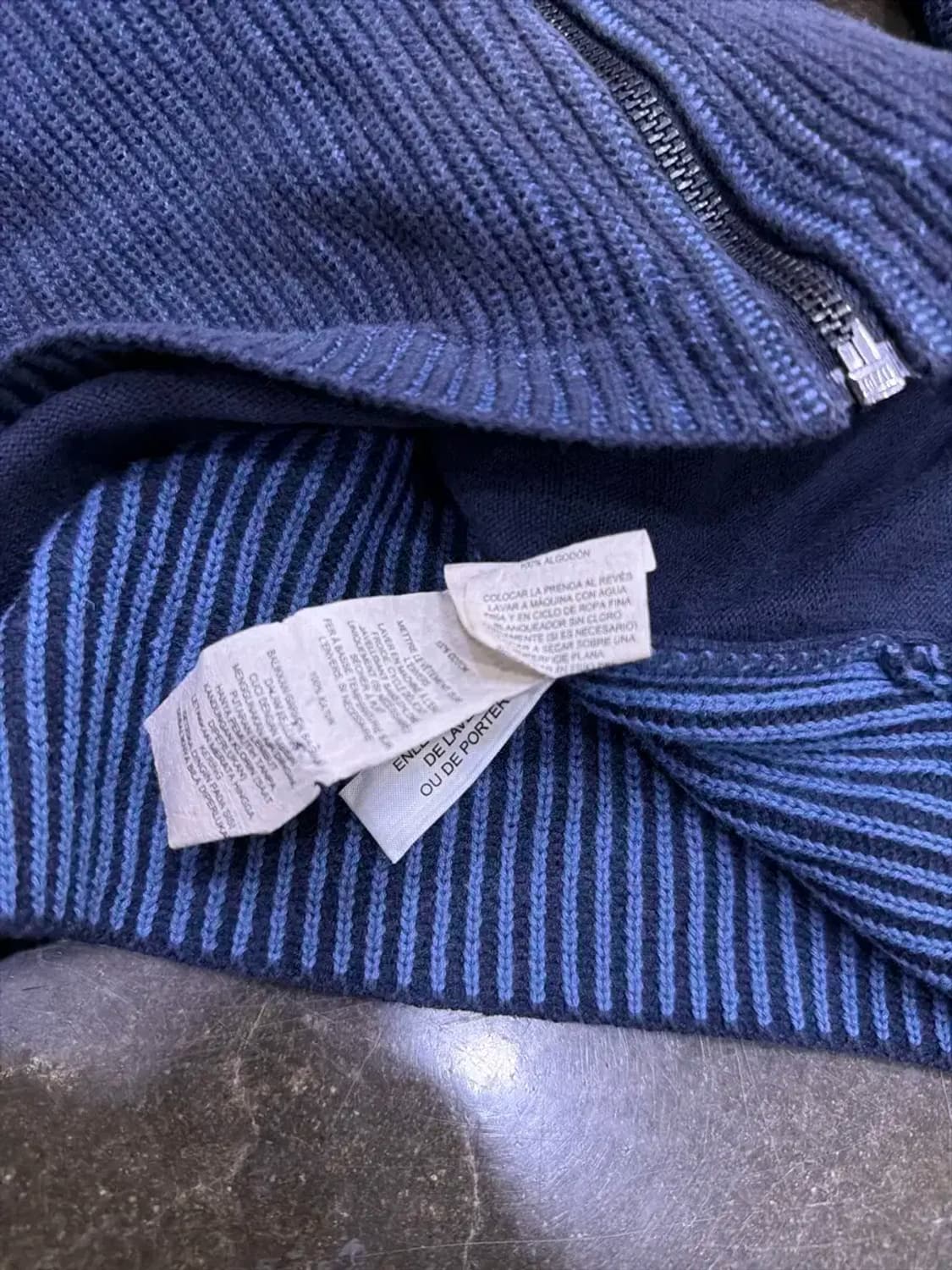 아르마니 익스체인지 배색 니트 스웨터 네이비 집업 자켓 L 상품이미지8