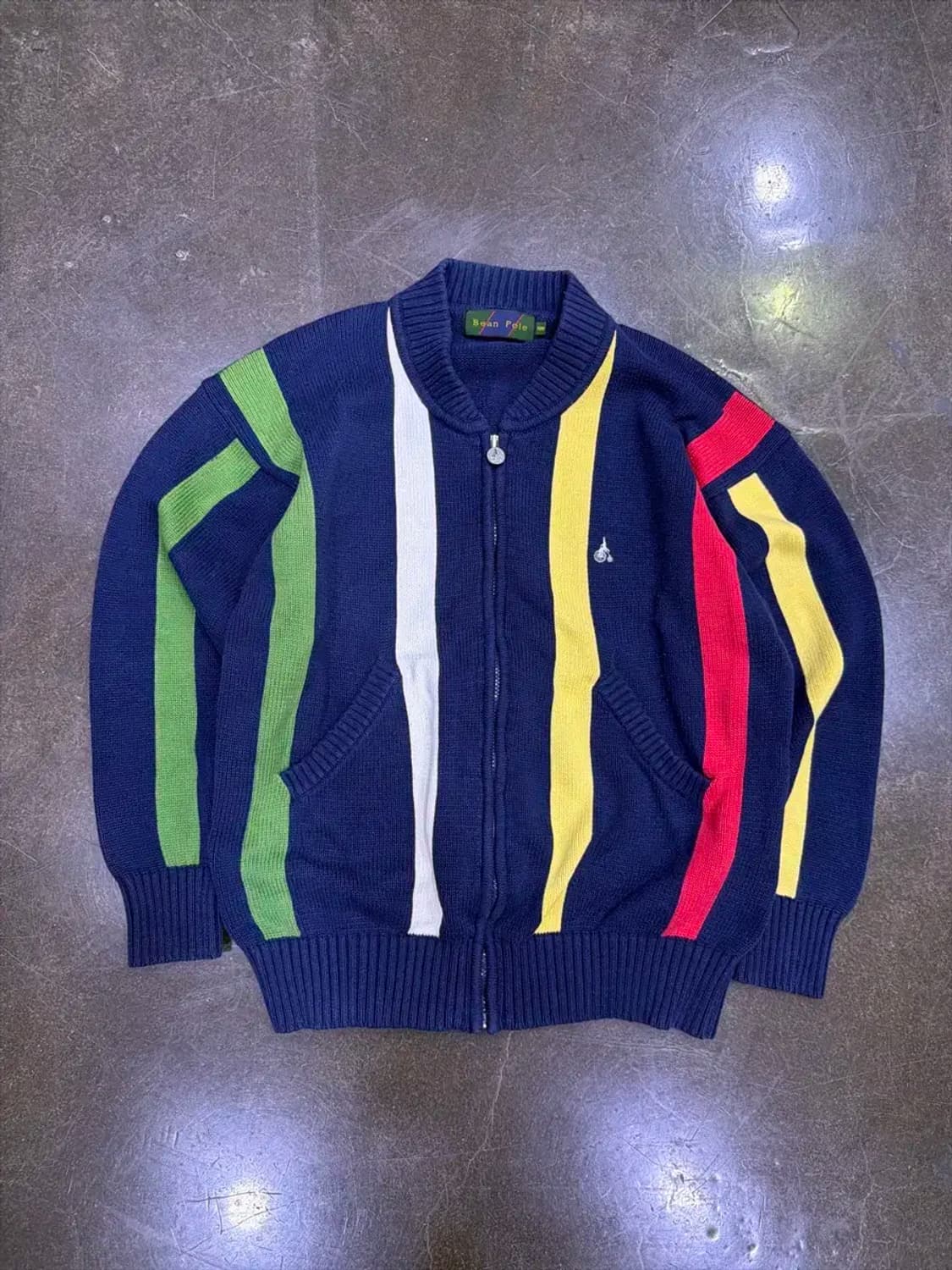 빈폴 멀티 배색 스트라이프 니트 집업 자켓 100 상품이미지1