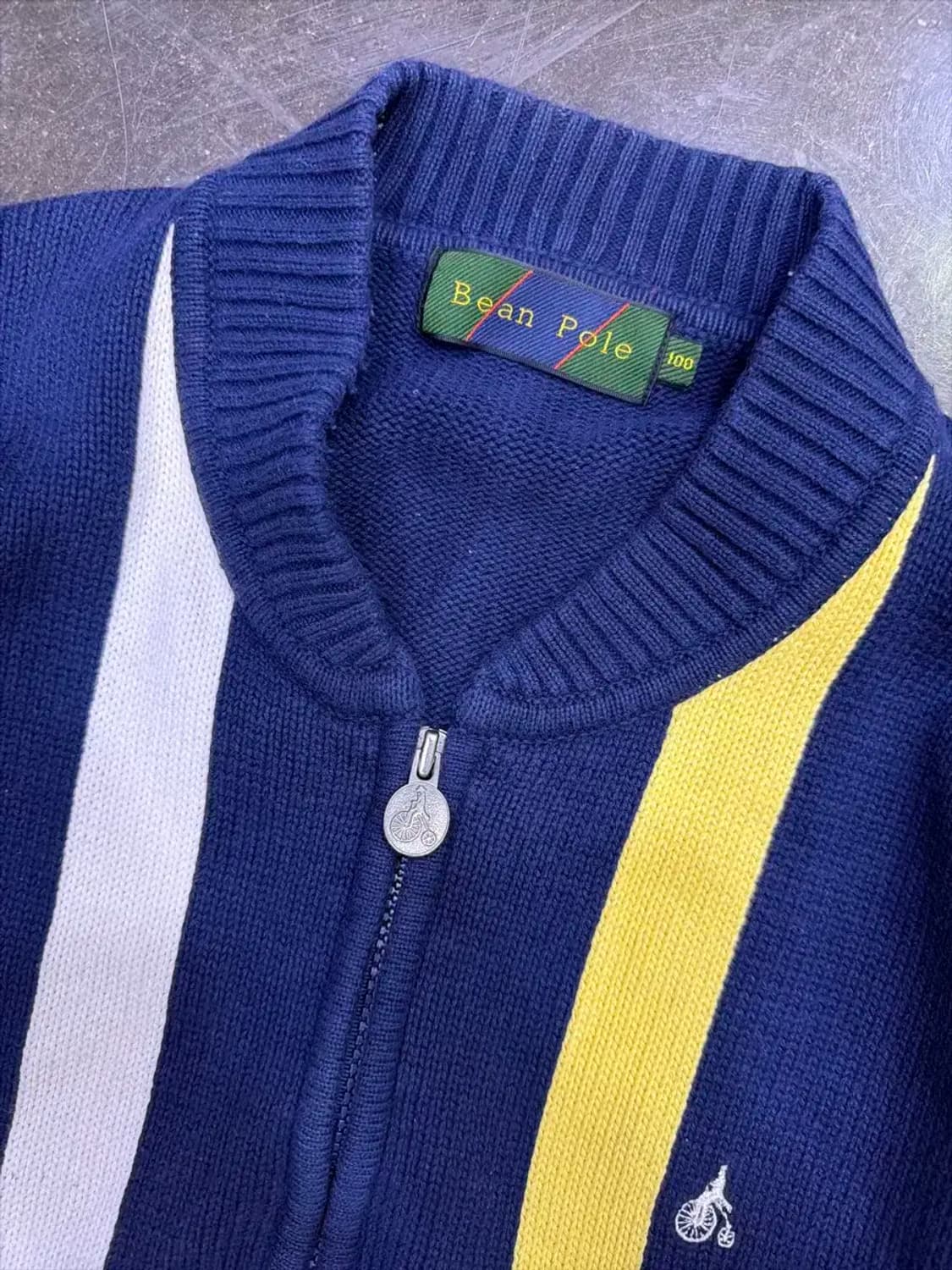 빈폴 멀티 배색 스트라이프 니트 집업 자켓 100 상품이미지3