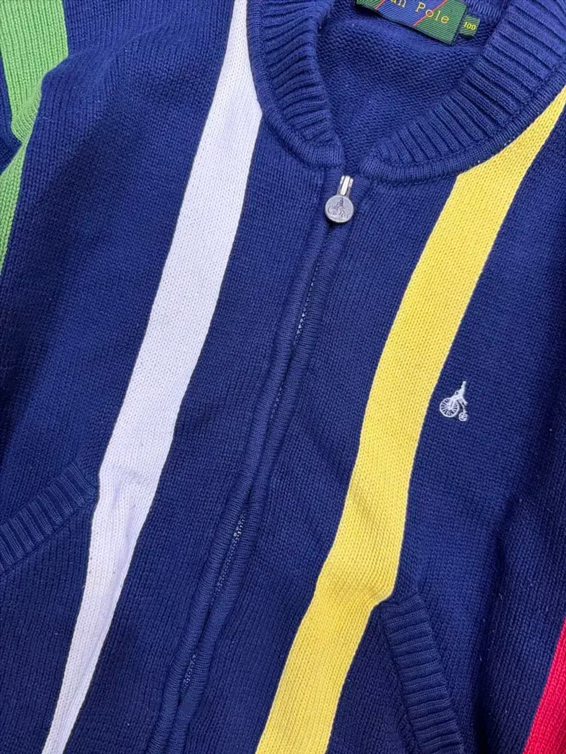 빈폴 멀티 배색 스트라이프 니트 집업 자켓 100 상품이미지4