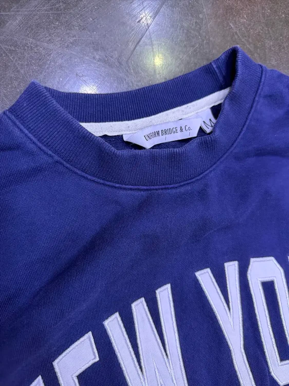 유니폼브릿지 뉴욕 자수 패치 네이비 맨투맨 스웻셔츠 M 상품이미지6