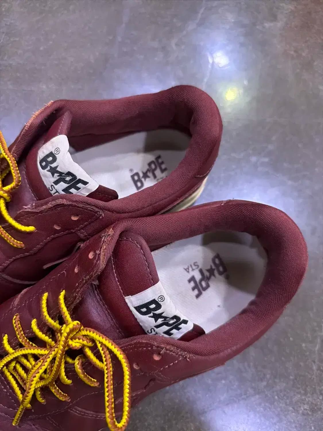 베이프 베이프스타 로우 레드윙 버건디 포스 스니커즈 285 상품이미지5