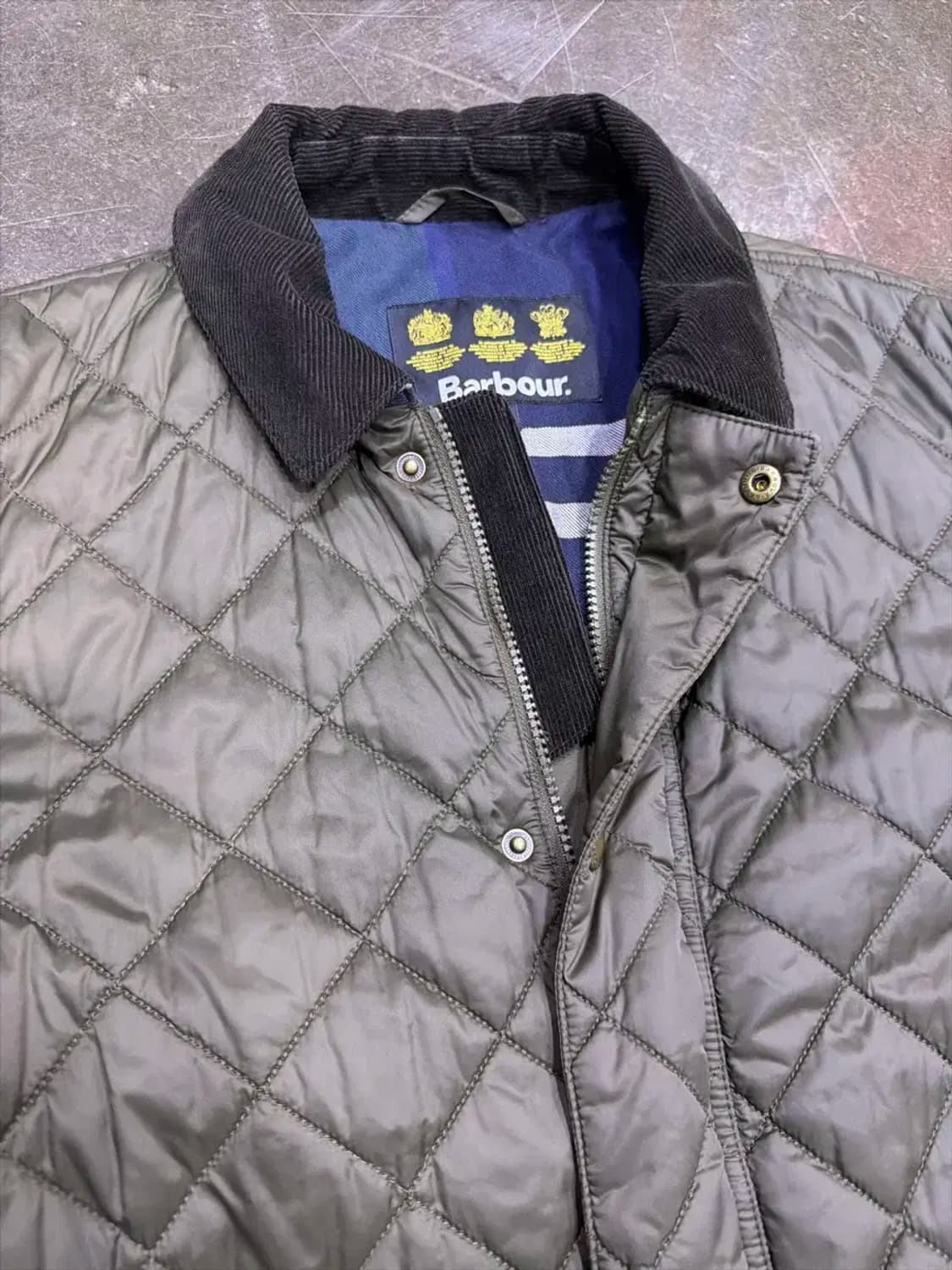 바버 디글 퀼팅 자켓 올리브 그린 M 상품이미지3