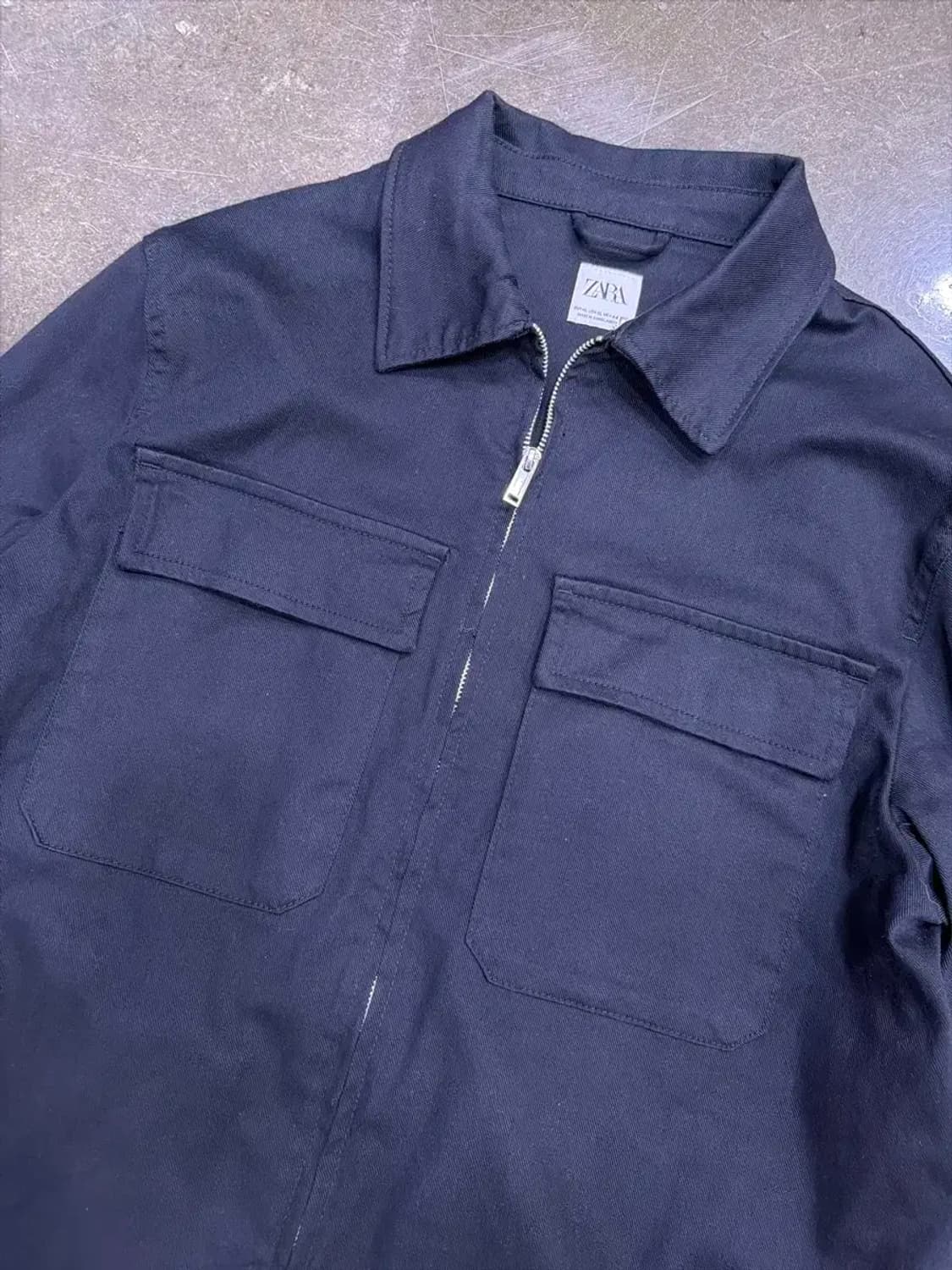 자라 유틸리티 포켓 오버핏 집업자켓 블랙 XL 상품이미지5