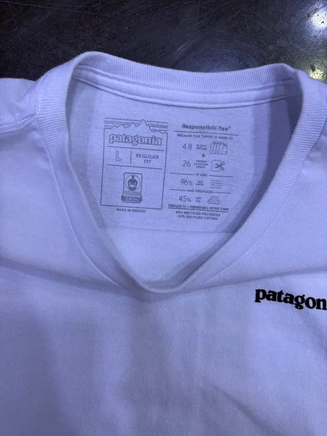 파타고니아 로고 반팔티 화이트 L 상품이미지5