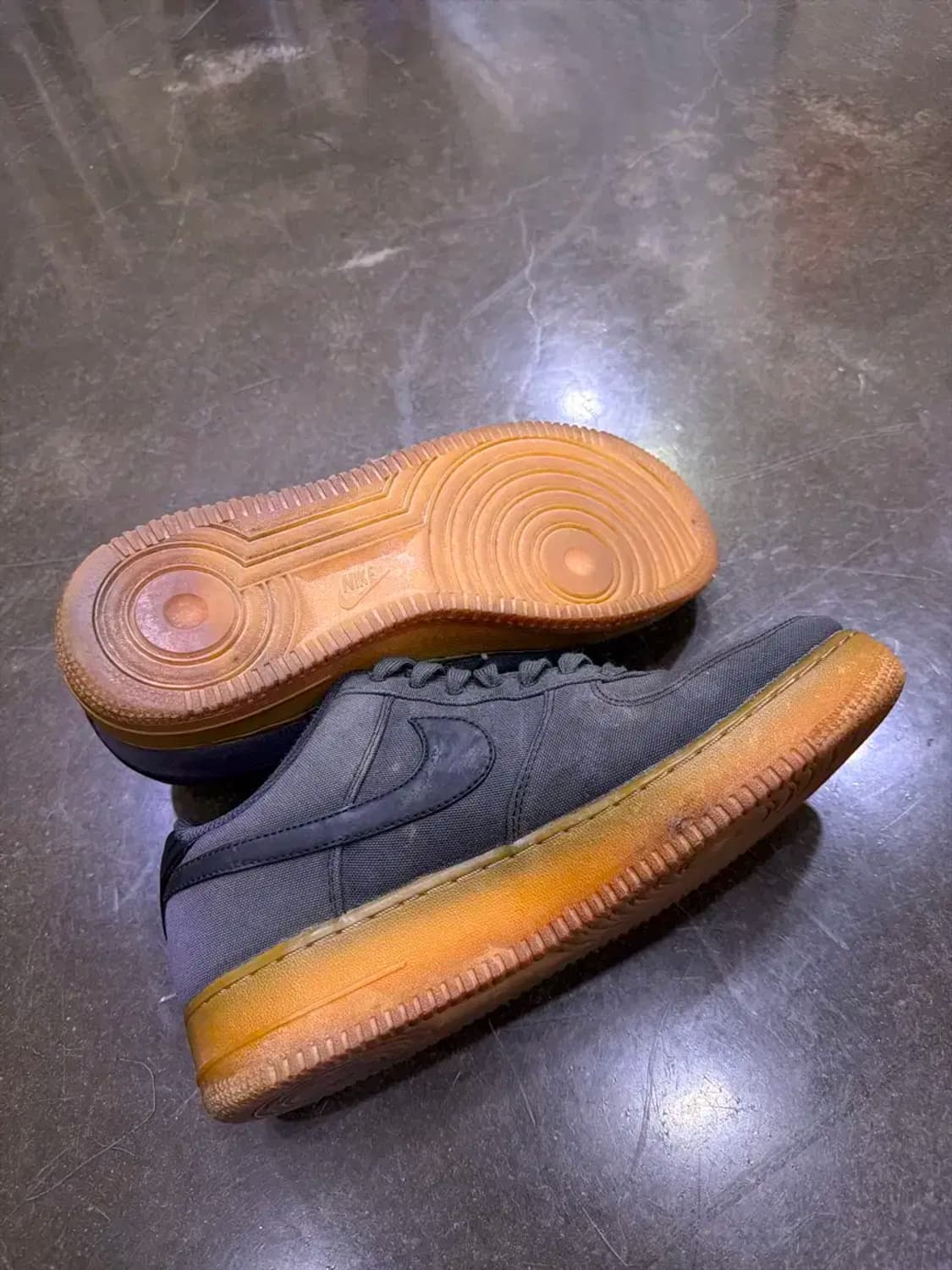 나이키 에어포스1 07 로우 캔버스 그레이 블랙 검솔 270 상품이미지7