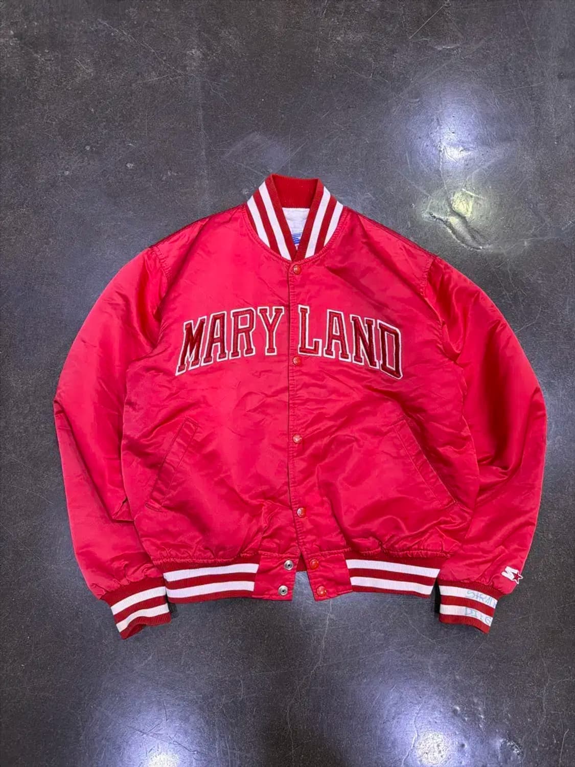 스타터 80's 메릴랜드 NCAA 레드 스타디움 점퍼 바시티 L 상품이미지1