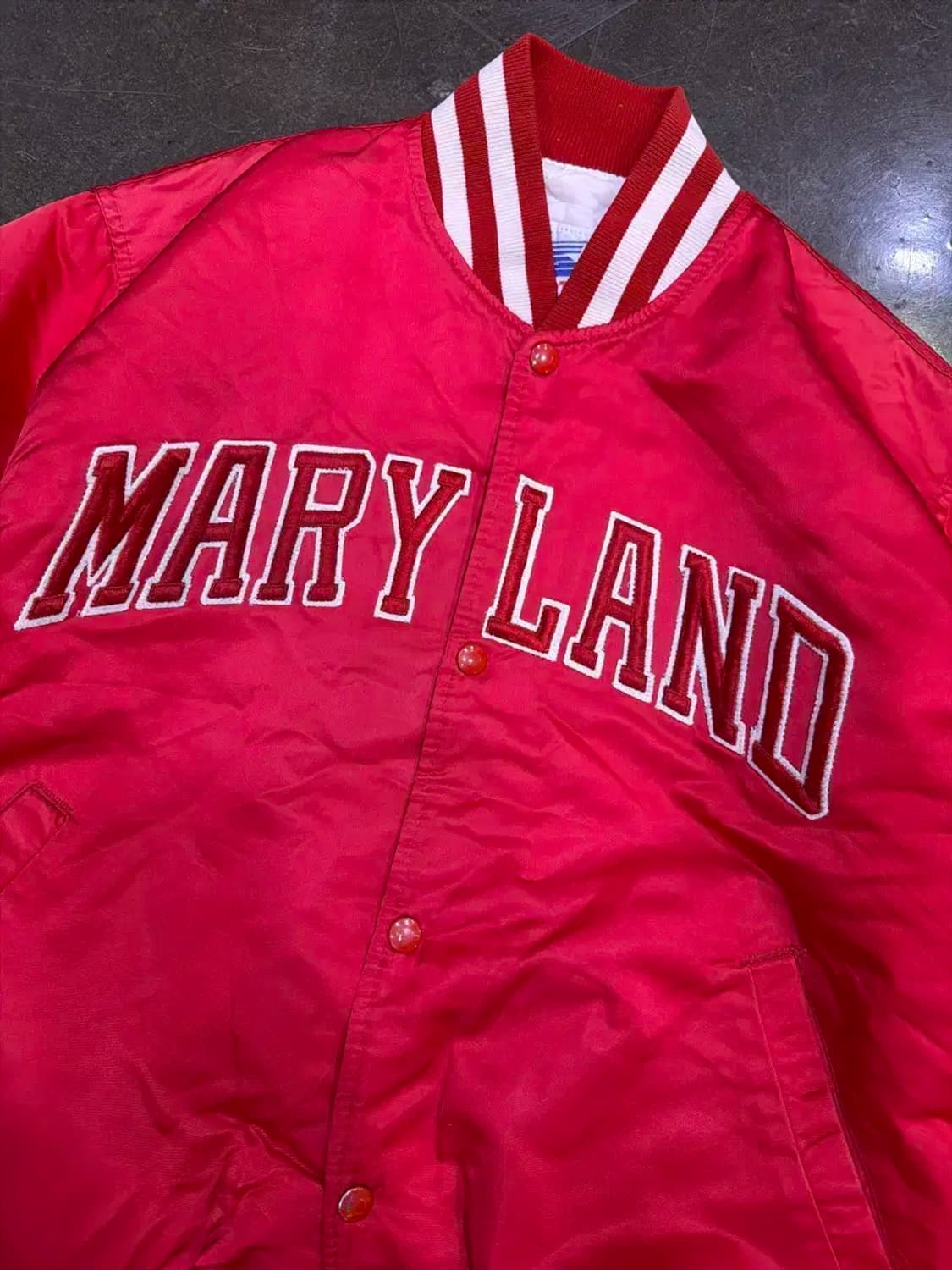 스타터 80's 메릴랜드 NCAA 레드 스타디움 점퍼 바시티 L 상품이미지3