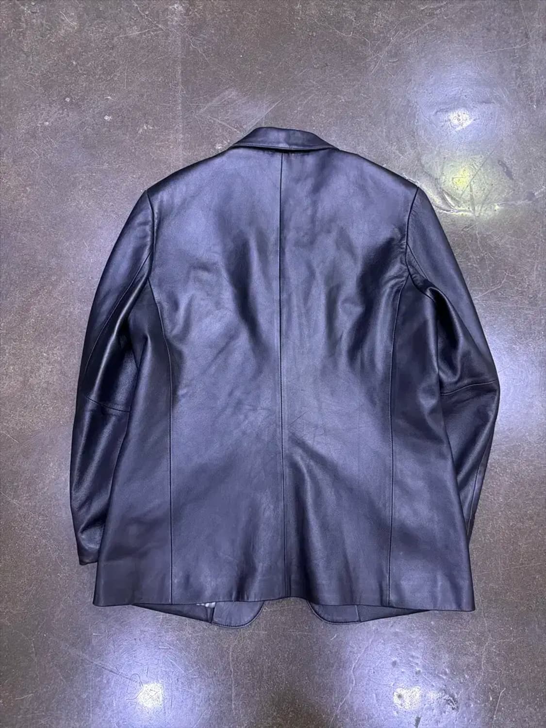 노블레스 심플 싱글 블레이저 양가죽 레더 자켓 L 상품이미지2