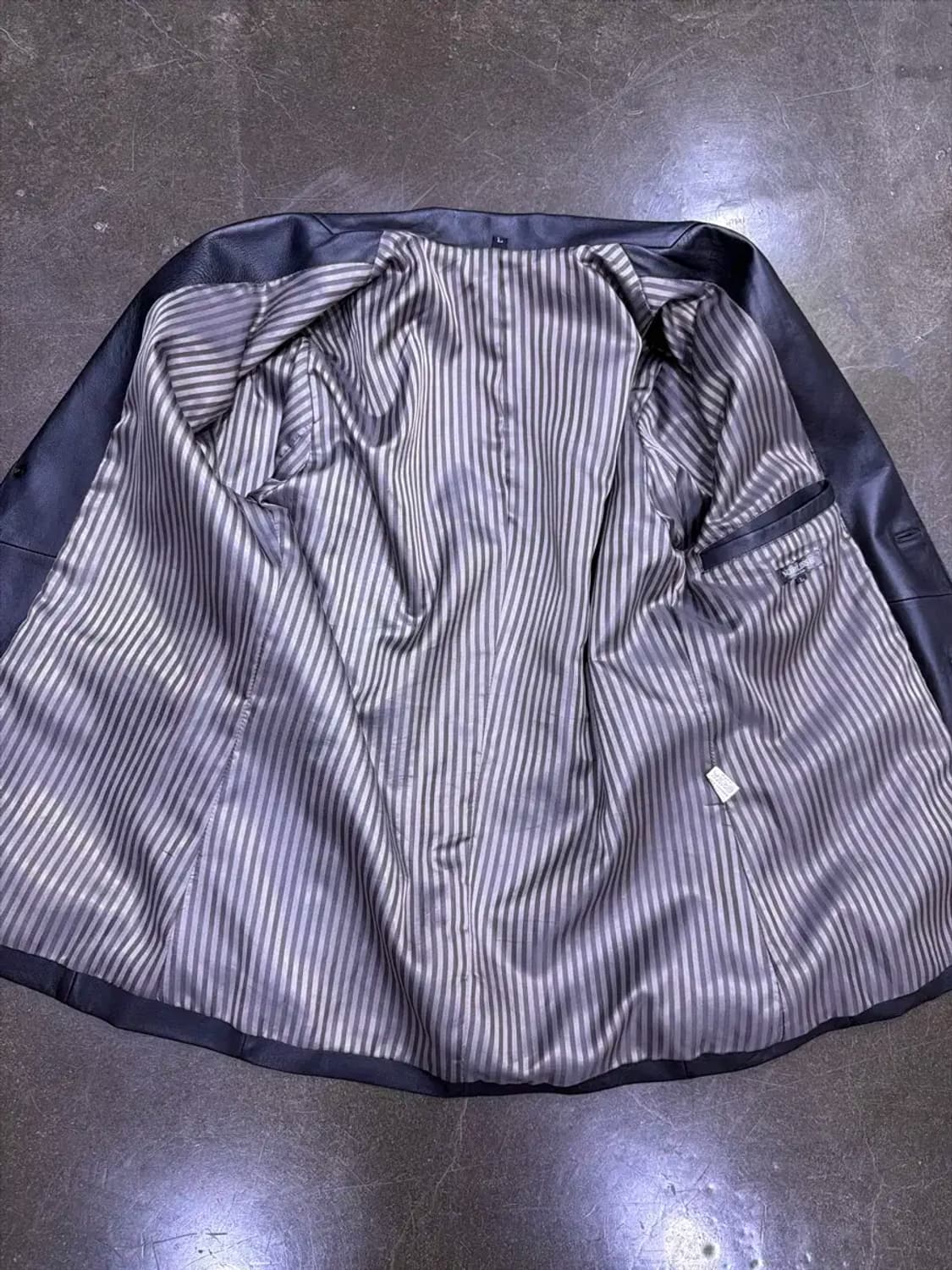 노블레스 심플 싱글 블레이저 양가죽 레더 자켓 L 상품이미지7