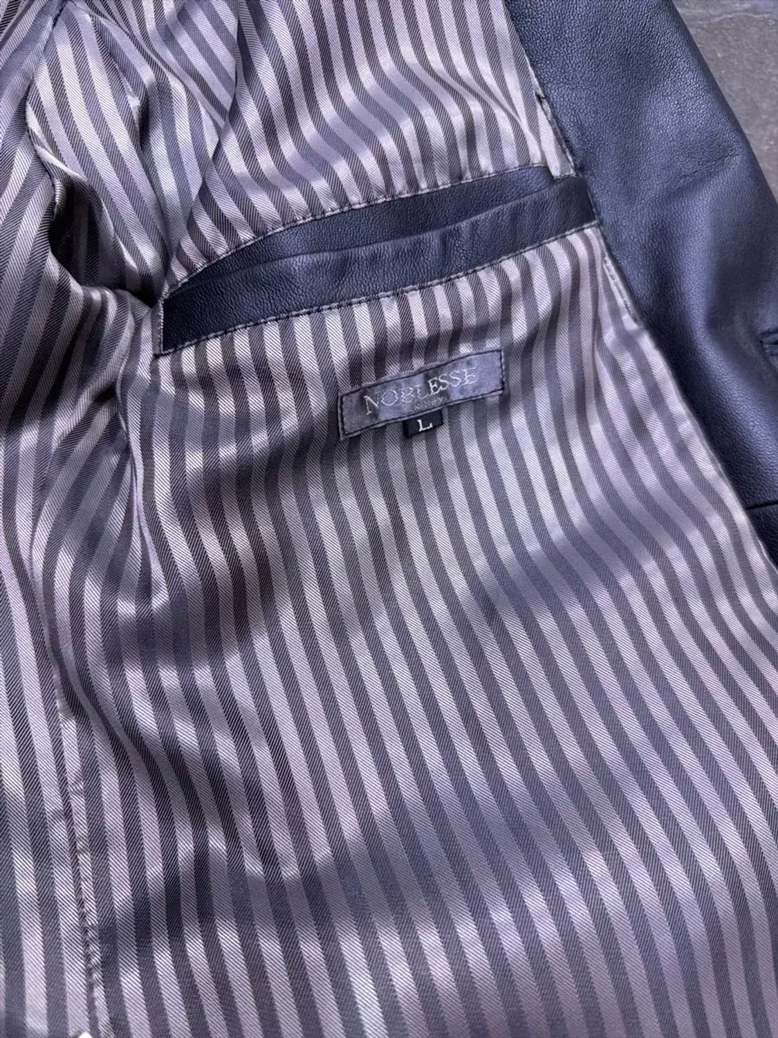 노블레스 심플 싱글 블레이저 양가죽 레더 자켓 L 상품이미지8